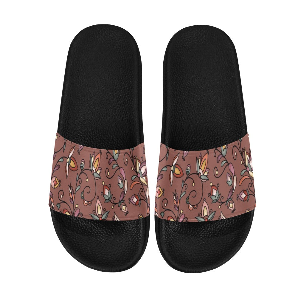 Burnt Sky Petals Brown Women's Slide Sandals