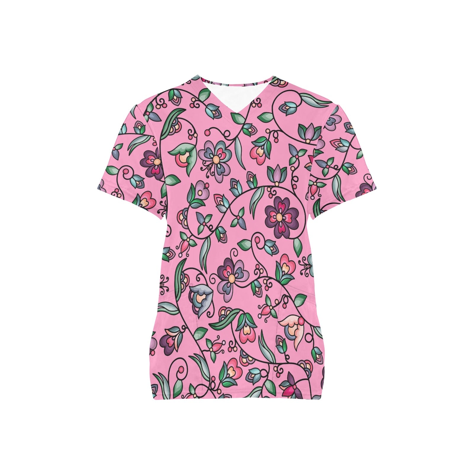 Amber Evening Garland Pink Scrub Top