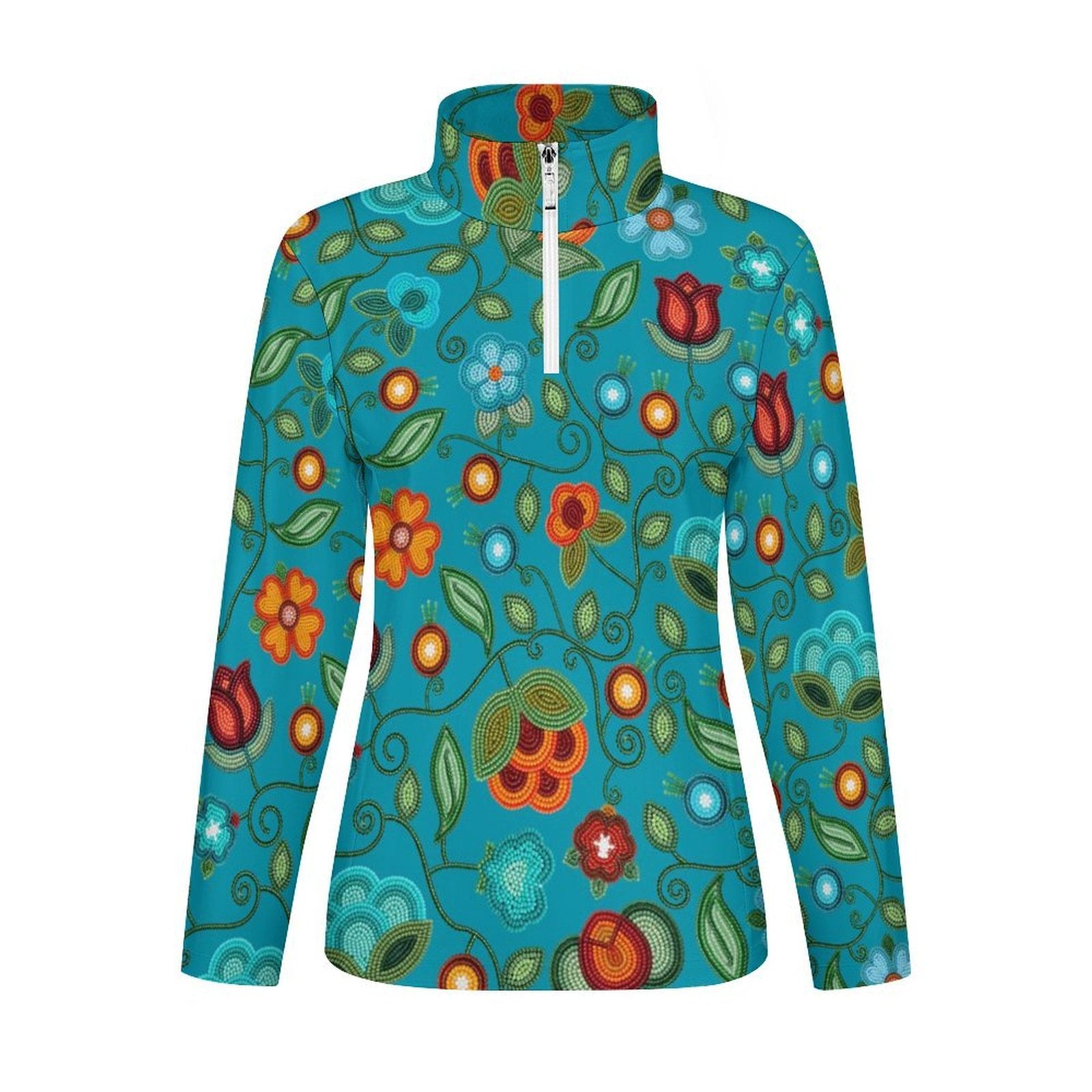 Prairie Fire Petals Ocean Long Sleeve Yoga Shirt