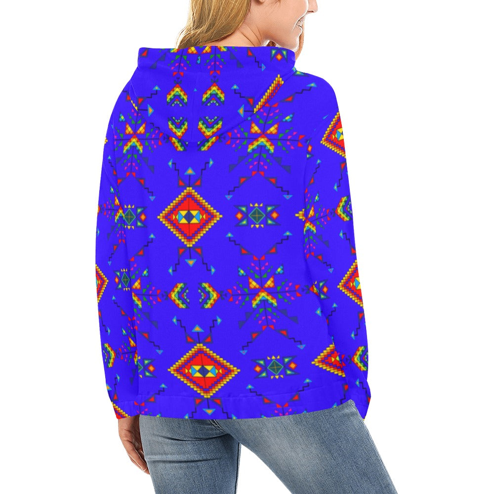 Buffalo Jump Blue Hoodie for Women (USA Size)