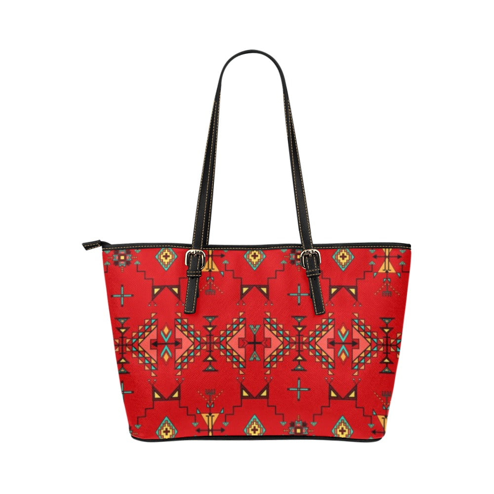 Thunder Flight  Red Leather Tote Bag/Large