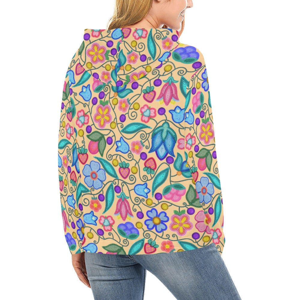 Sweet Offering Cream All Over Print Hoodie for Women (USA Size)