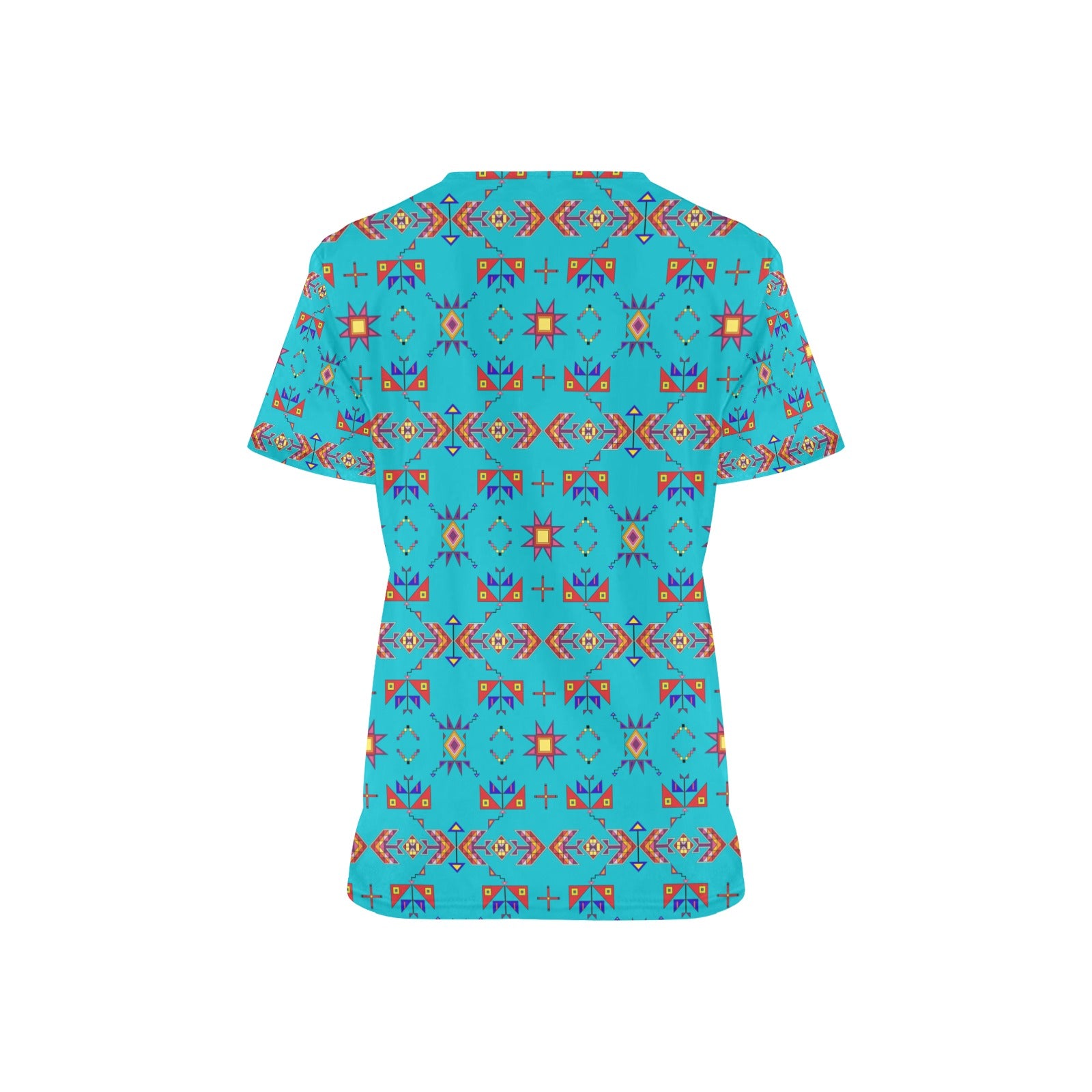 Scattered Generations Turquoise Scrub Top