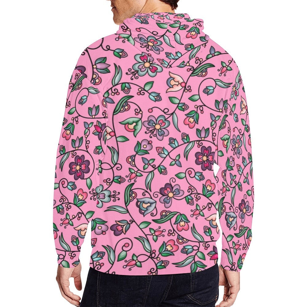 Amber Evening Garland Pink Men's Zipper Hoodie