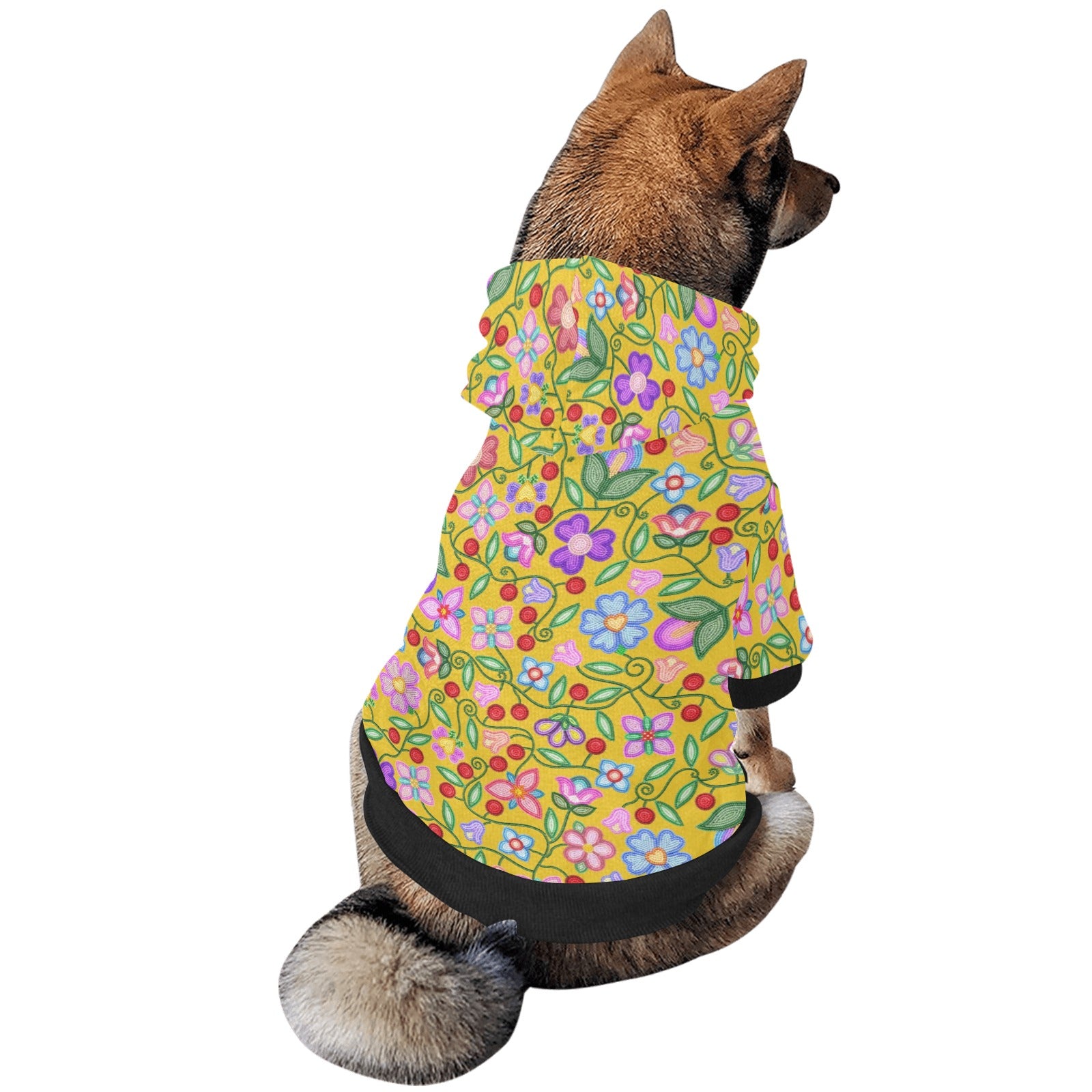 Petal Harmony Ochre Pet Dog Hoodie