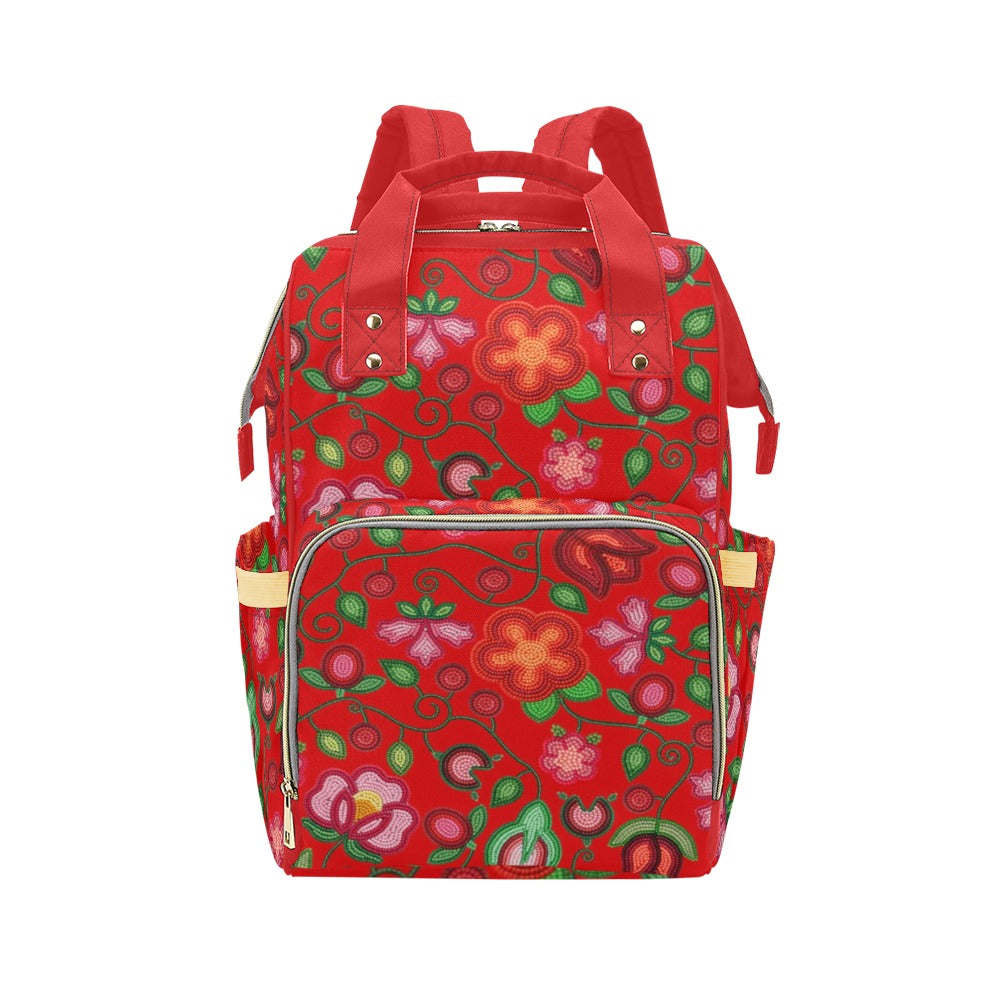 Rose Reverie Red Multi-Function Diaper Backpack/Diaper Bag