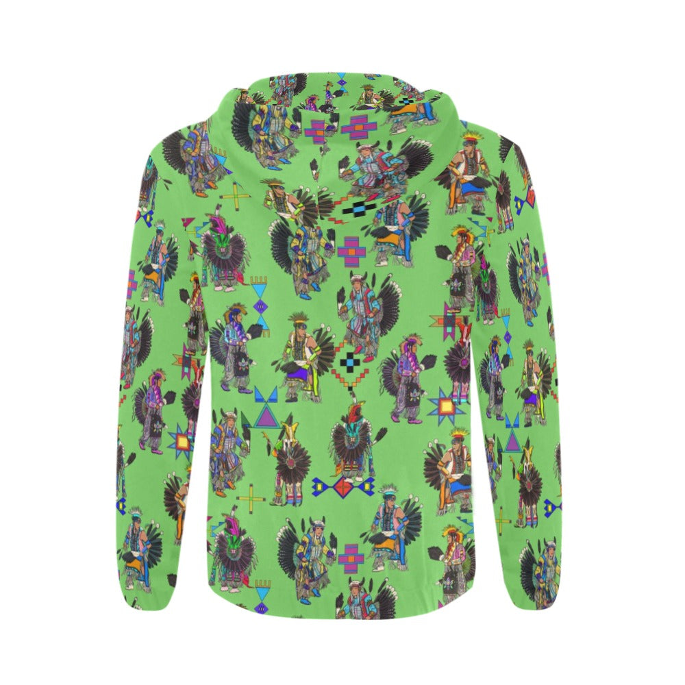 Men's Tradish Dancers Grass Men's Zipper Hoodie