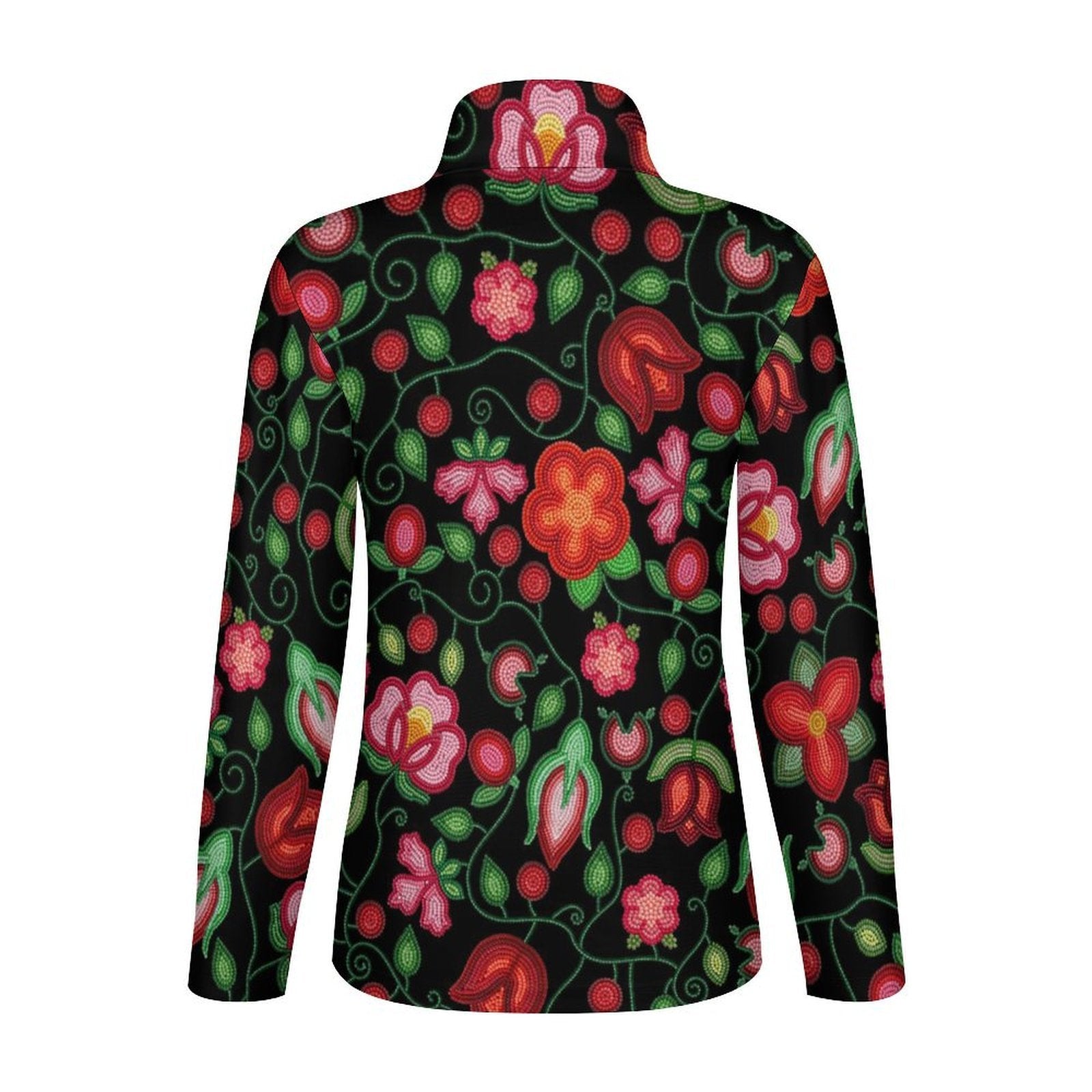 Rose Reverie Black Long Sleeve Yoga Shirt