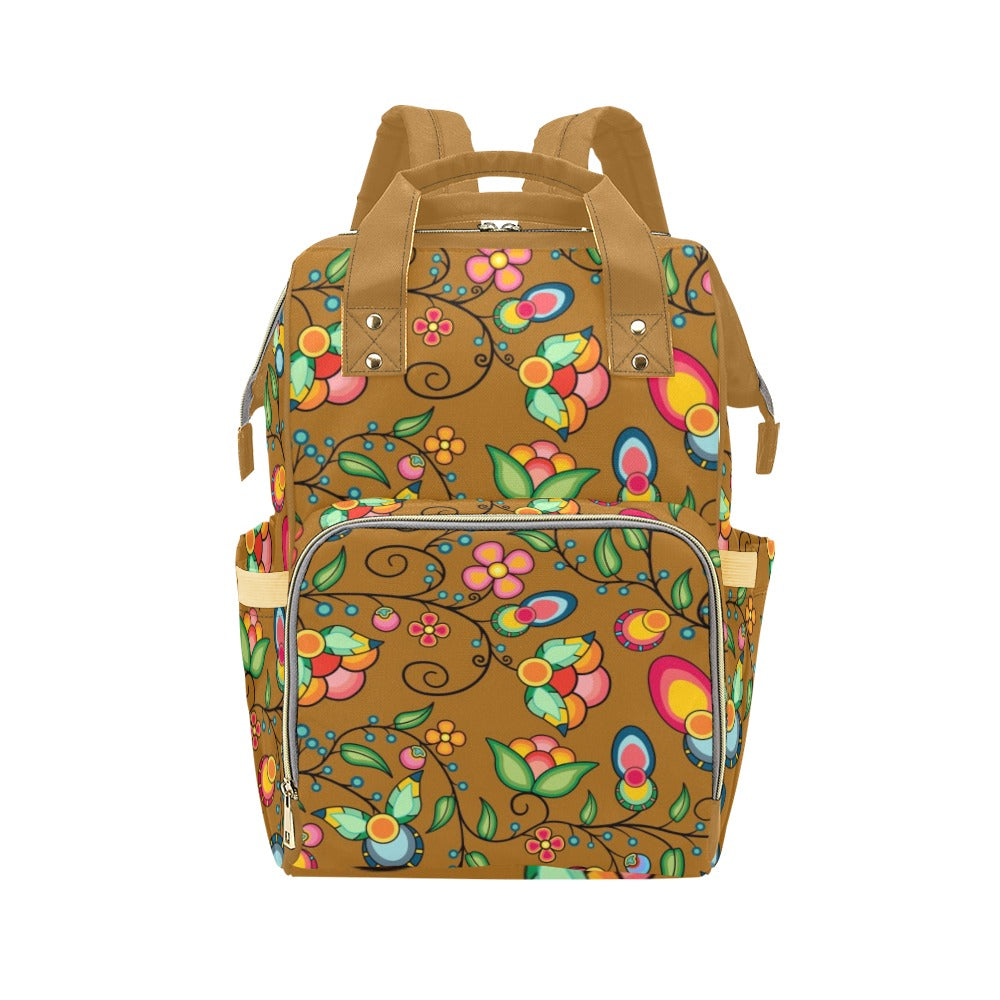 Floral Bounty Fall Leaves Multi-Function Diaper Backpack/Diaper Bag