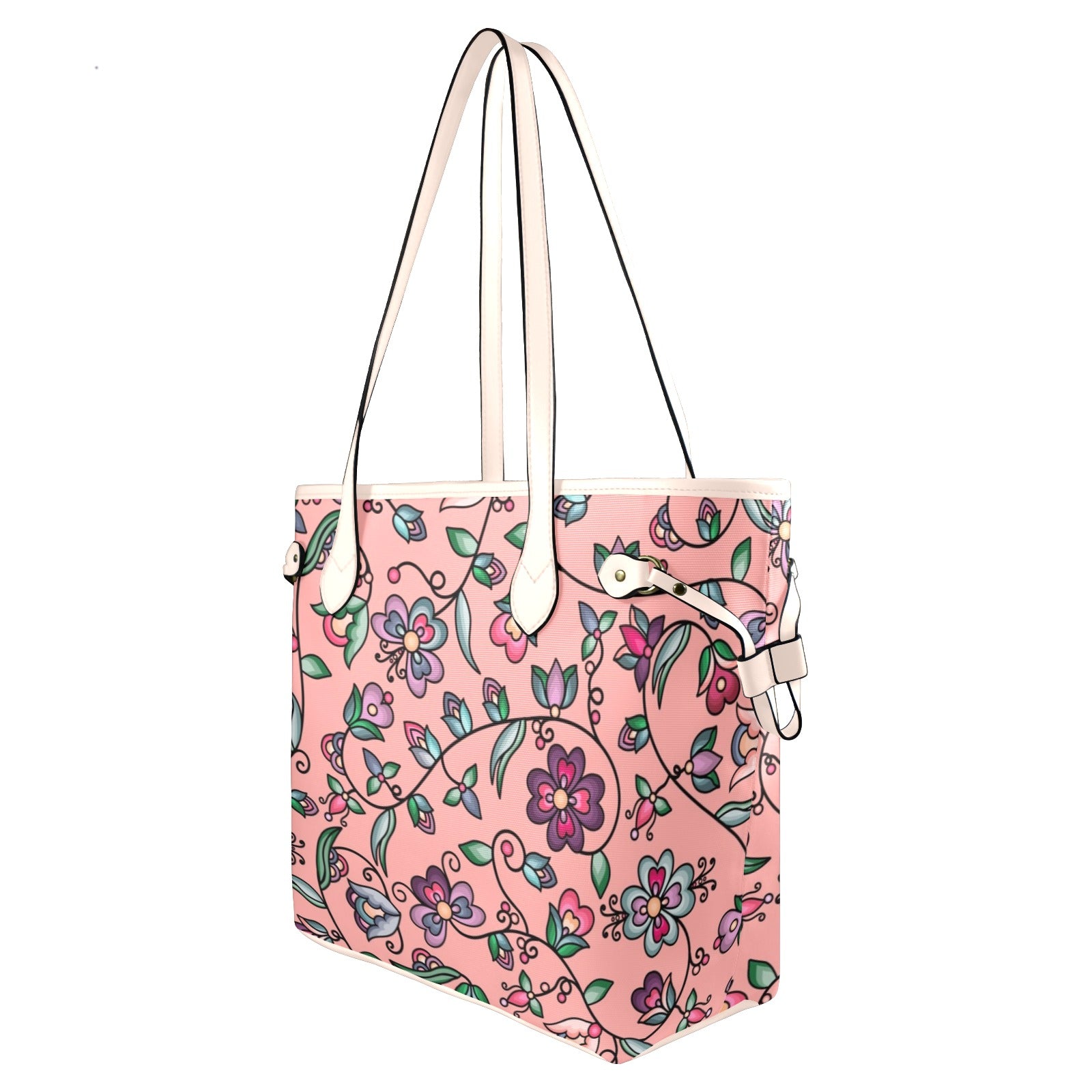 Amber Evening Garland Peach Clover Canvas Tote Bag