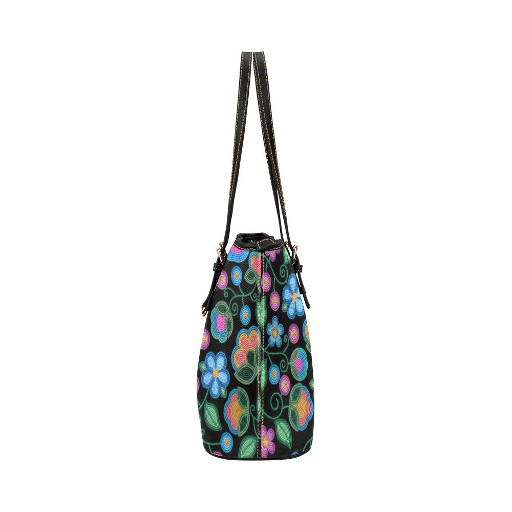Turquoise Sunbeam Leather Tote Bag/Large