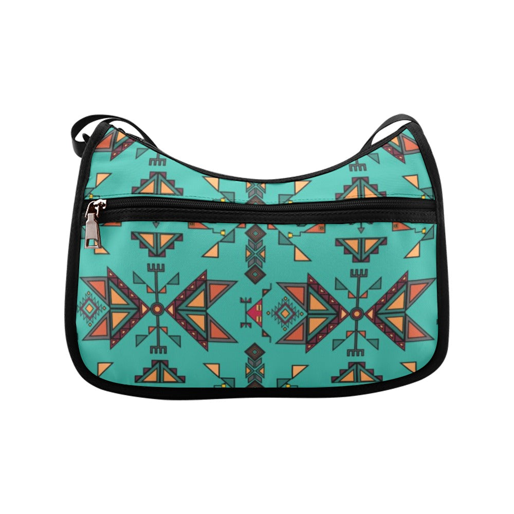 Arrow dawn Fabric Turquoise Crossbody Bag