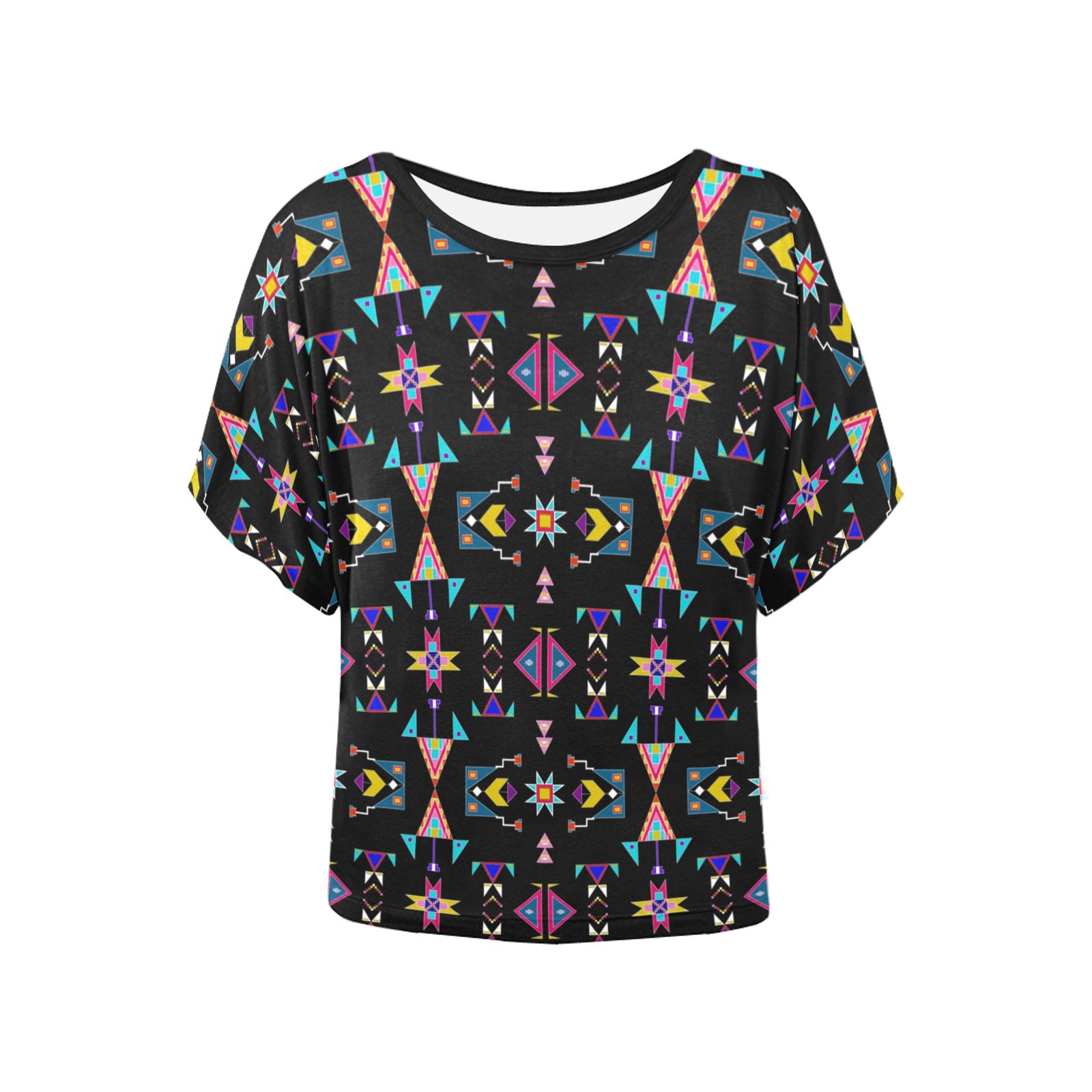 Enemy Territory Black Women's Batwing-Sleeved Blouse T shirt