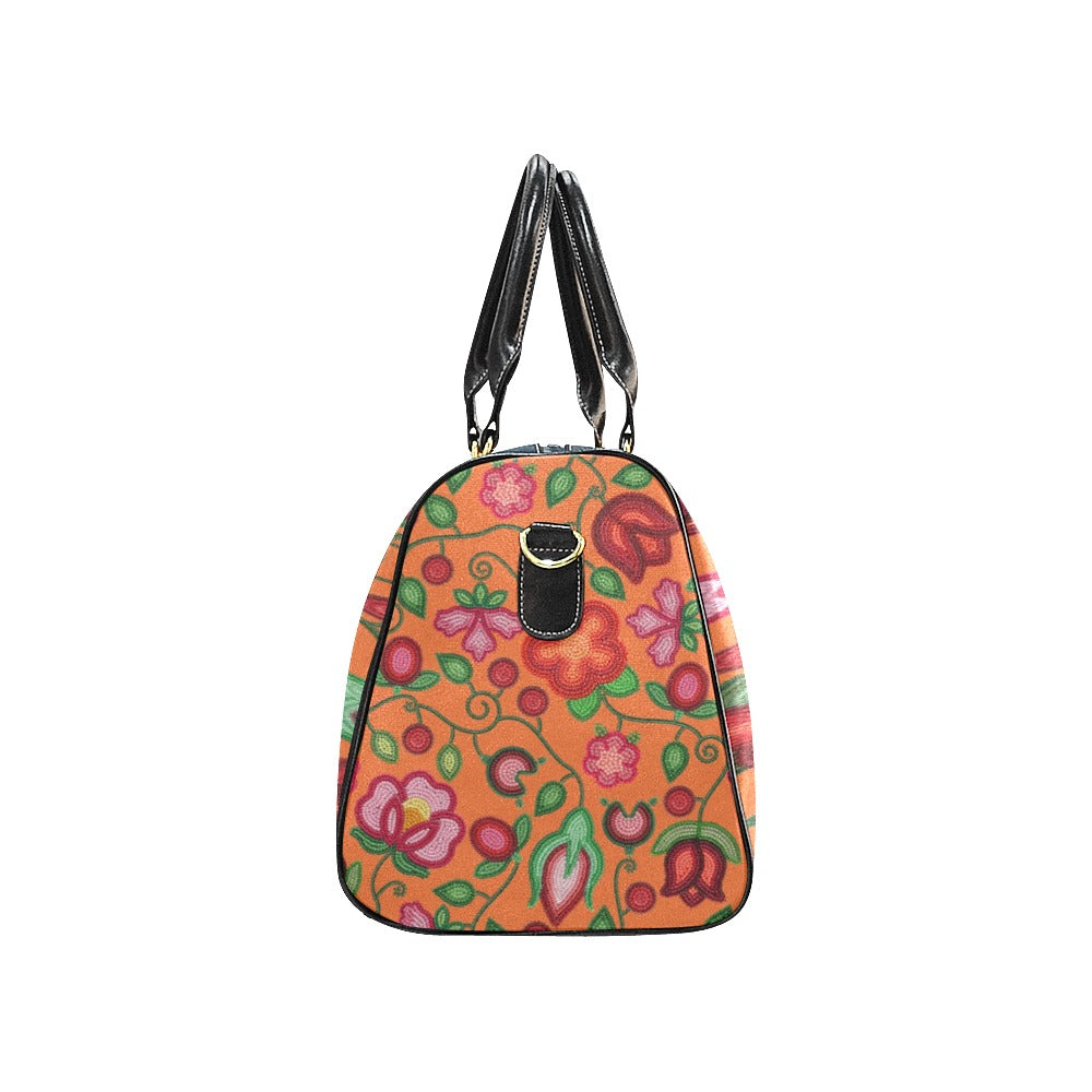 Rose Reverie Orange Waterproof Travel Bag/Small