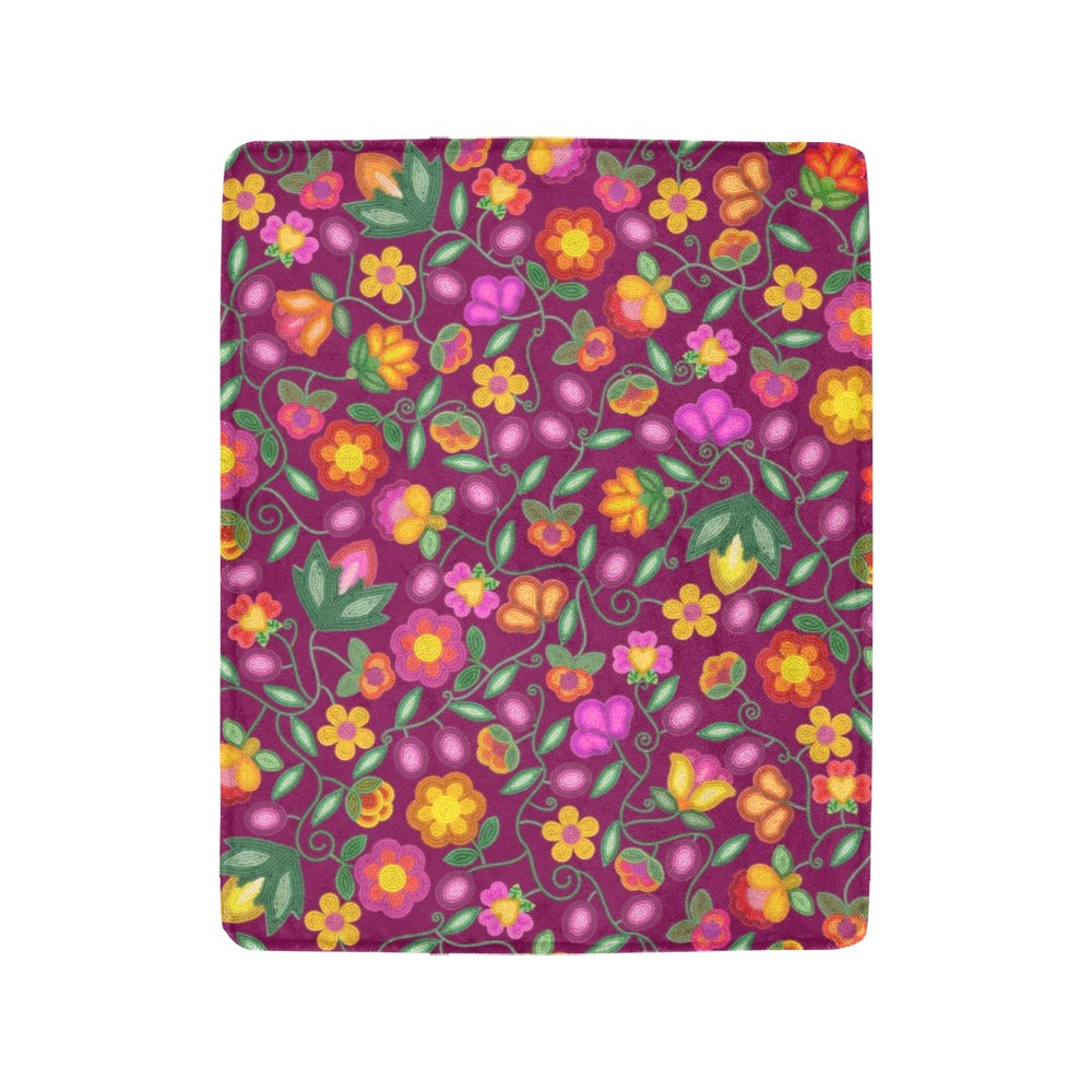 Boreal Bounty Dark Magenta Ultra-Soft Micro Fleece Blanket 40"x50"