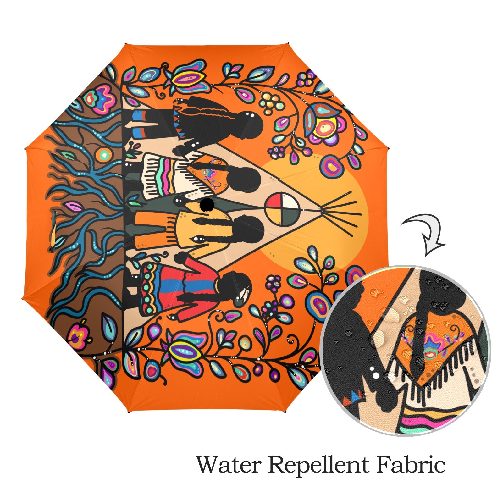 Rooted in Culture Semi-Automatic Foldable Umbrella