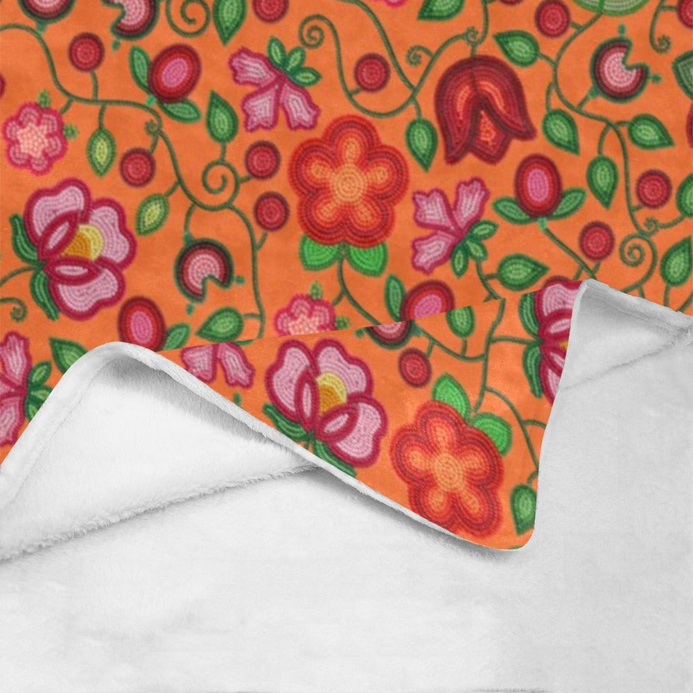 Rose Reverie Orange Ultra-Soft Micro Fleece Blanket 40"x50"