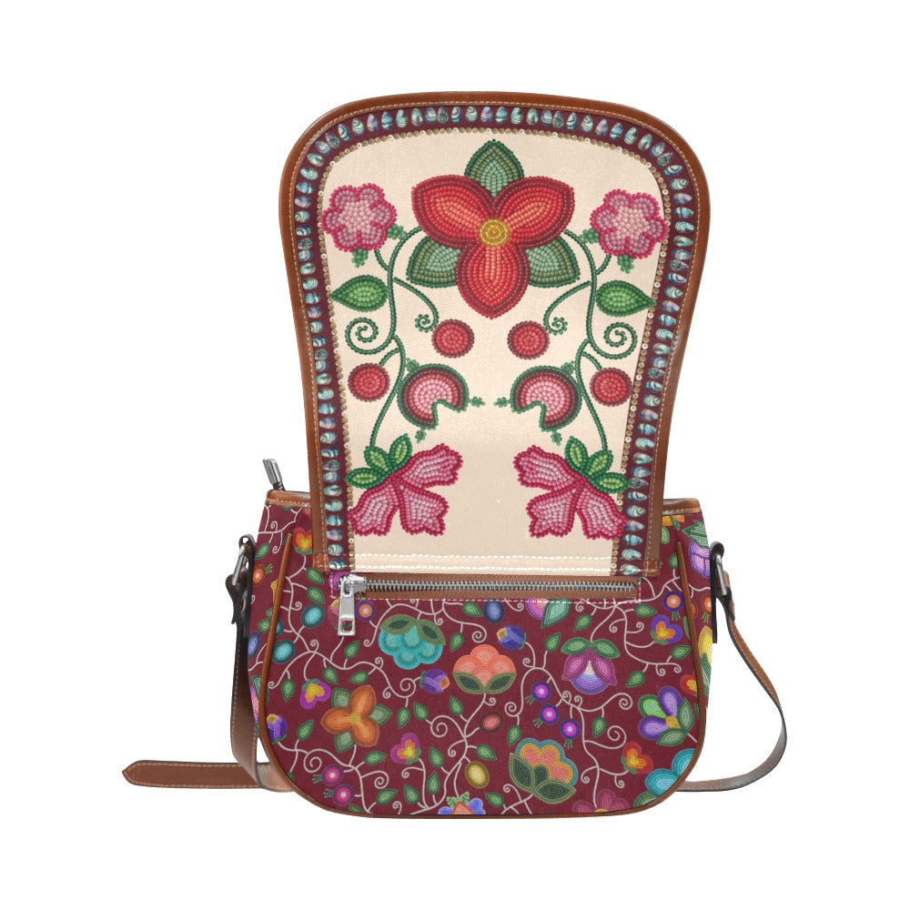 Beaded Offering Cream Saddle Bag/Large