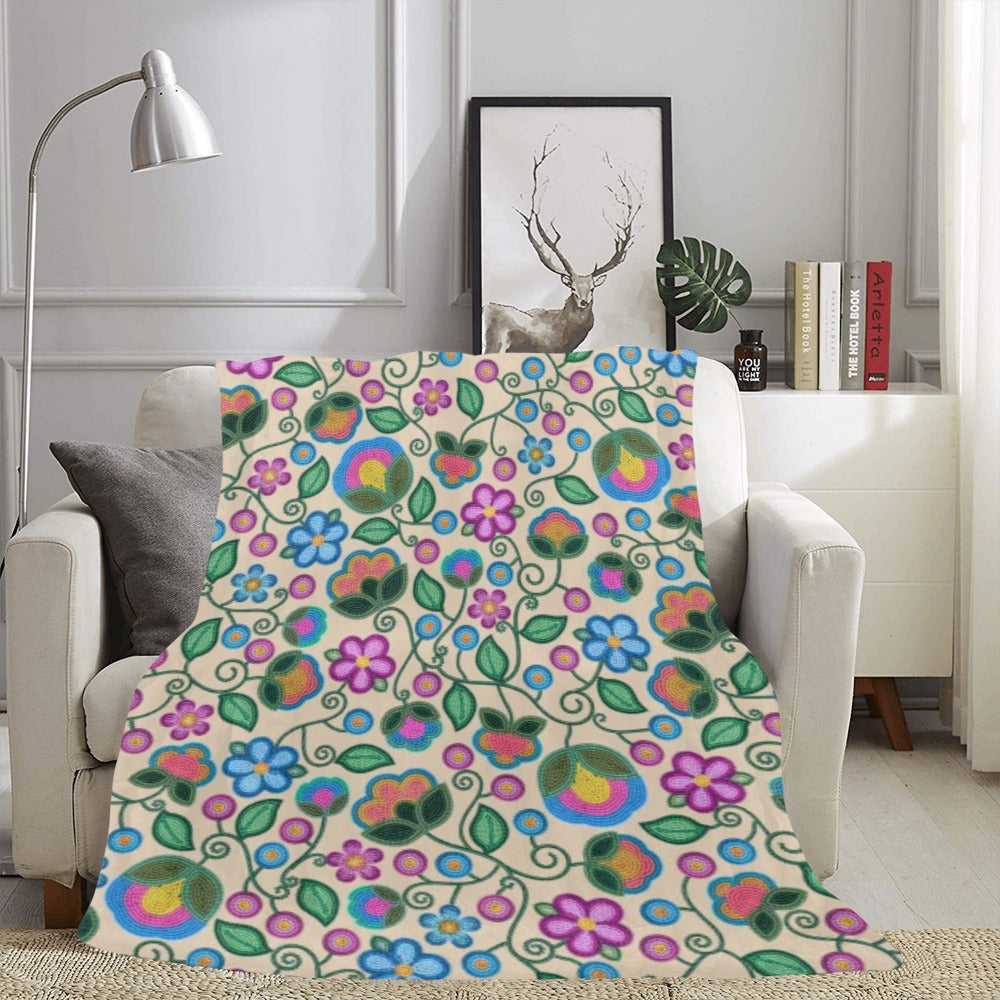 Turquoise Sunbeam Cream Ultra-Soft Micro Fleece Blanket 60"x80"