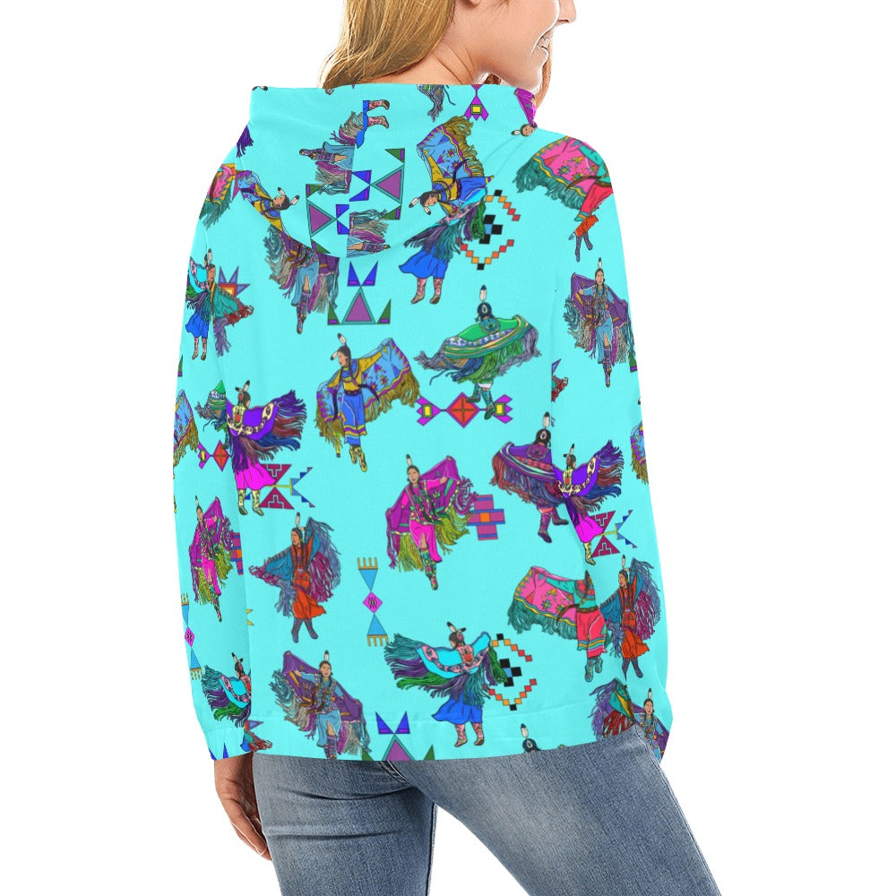 Women's Fancy Dancers Turquoise Hoodie for Women (USA Size)