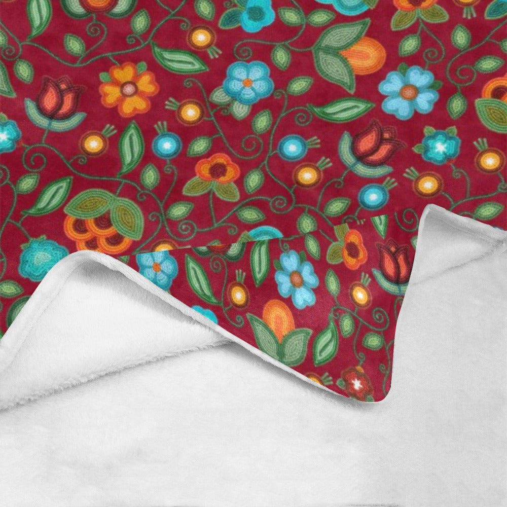 Prairie Fire Petals Red Ultra-Soft Micro Fleece Blanket 50"x60"