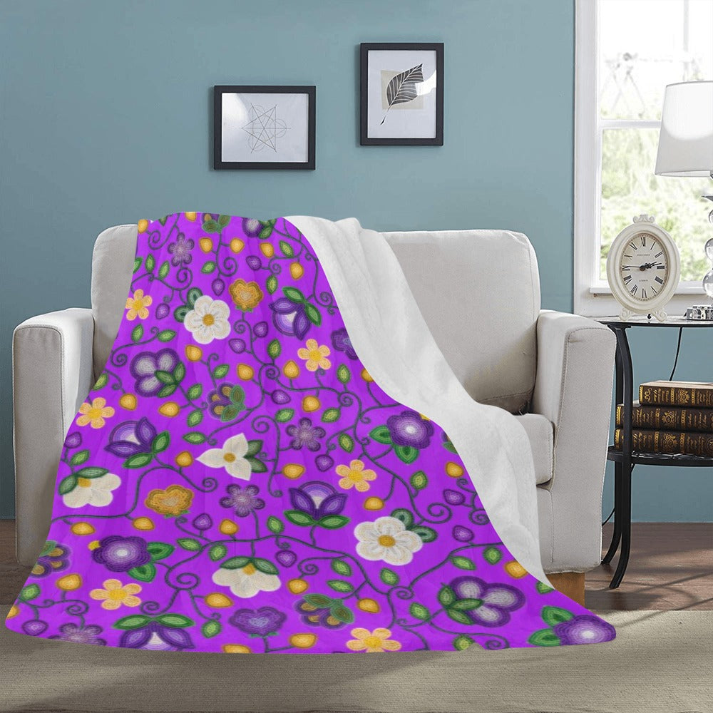 Midnight Moss Bloom Purple Ultra-Soft Micro Fleece Blanket 60"x80"