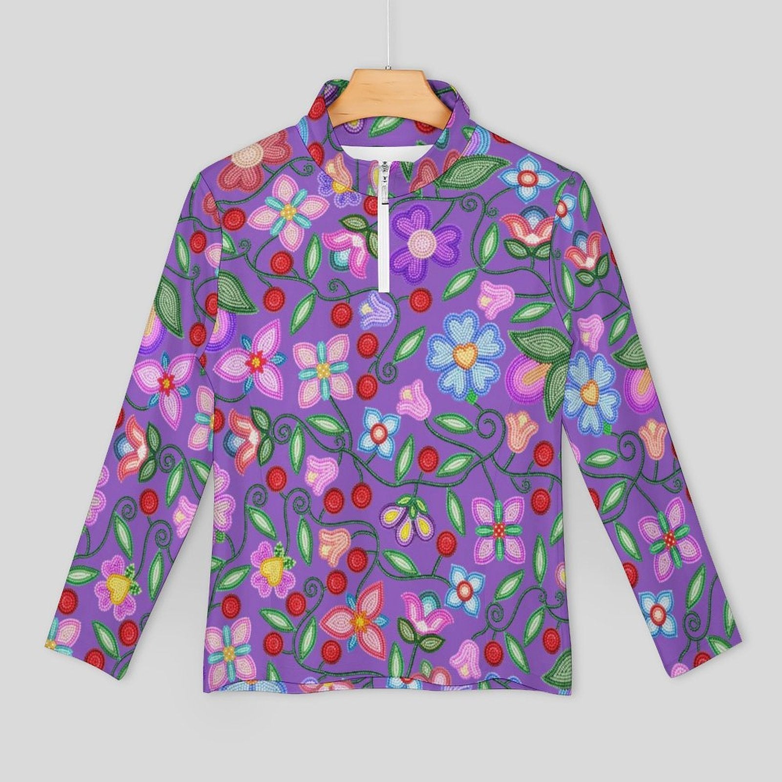 Petal Harmony Lavender Long Sleeve Yoga Shirt