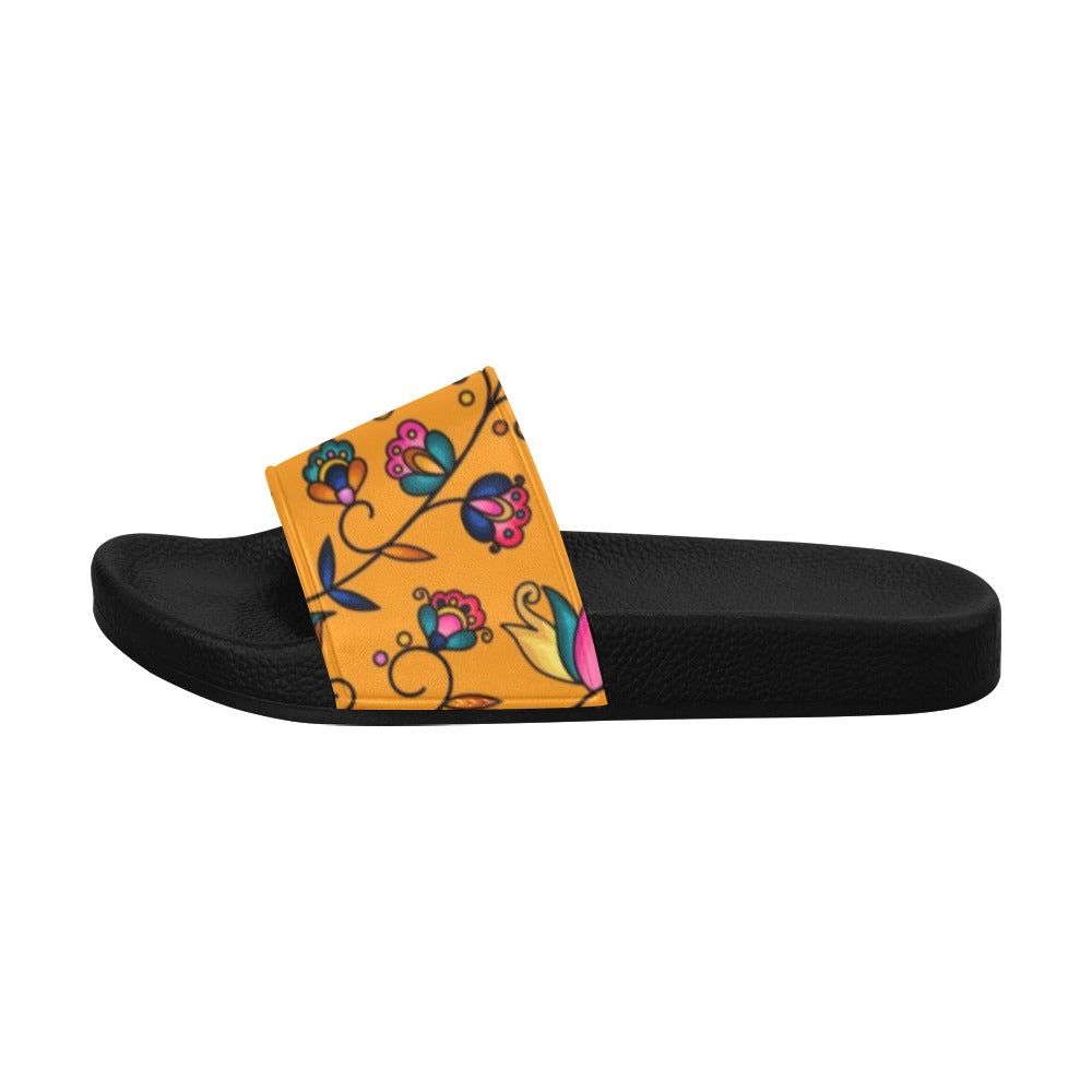 Copper Prairie Petals Orange Men's Slide Sandals