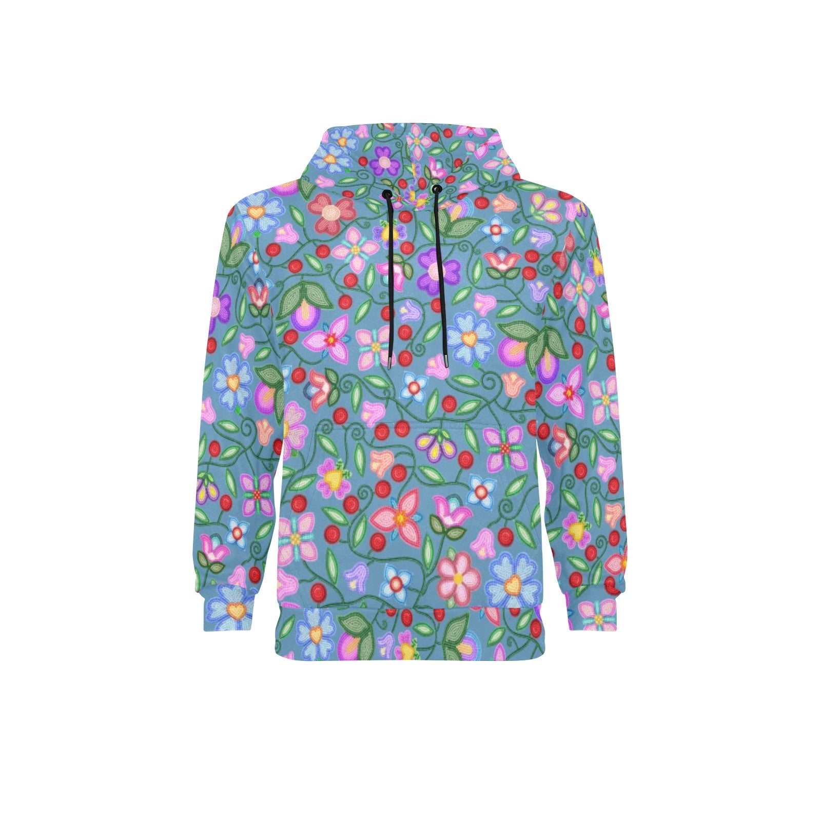 Petal Harmony River Men's Long Sleeve Fleece Hoodie