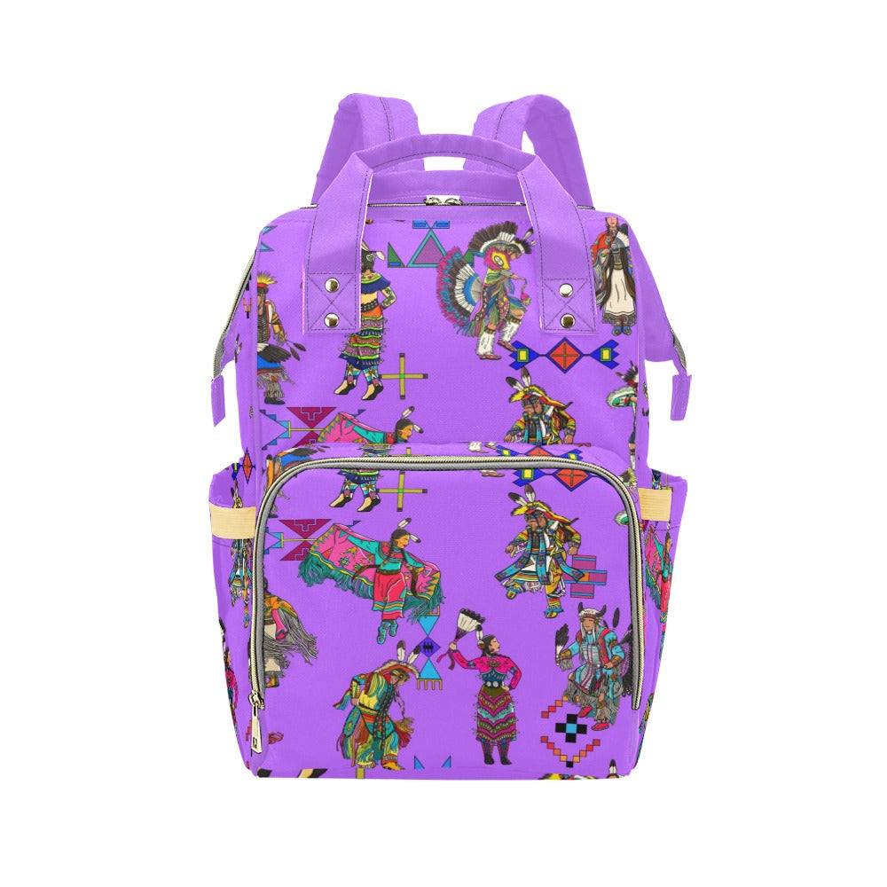 Grand Entry Dancers Purple Multi-Function Diaper Backpack/Diaper Bag