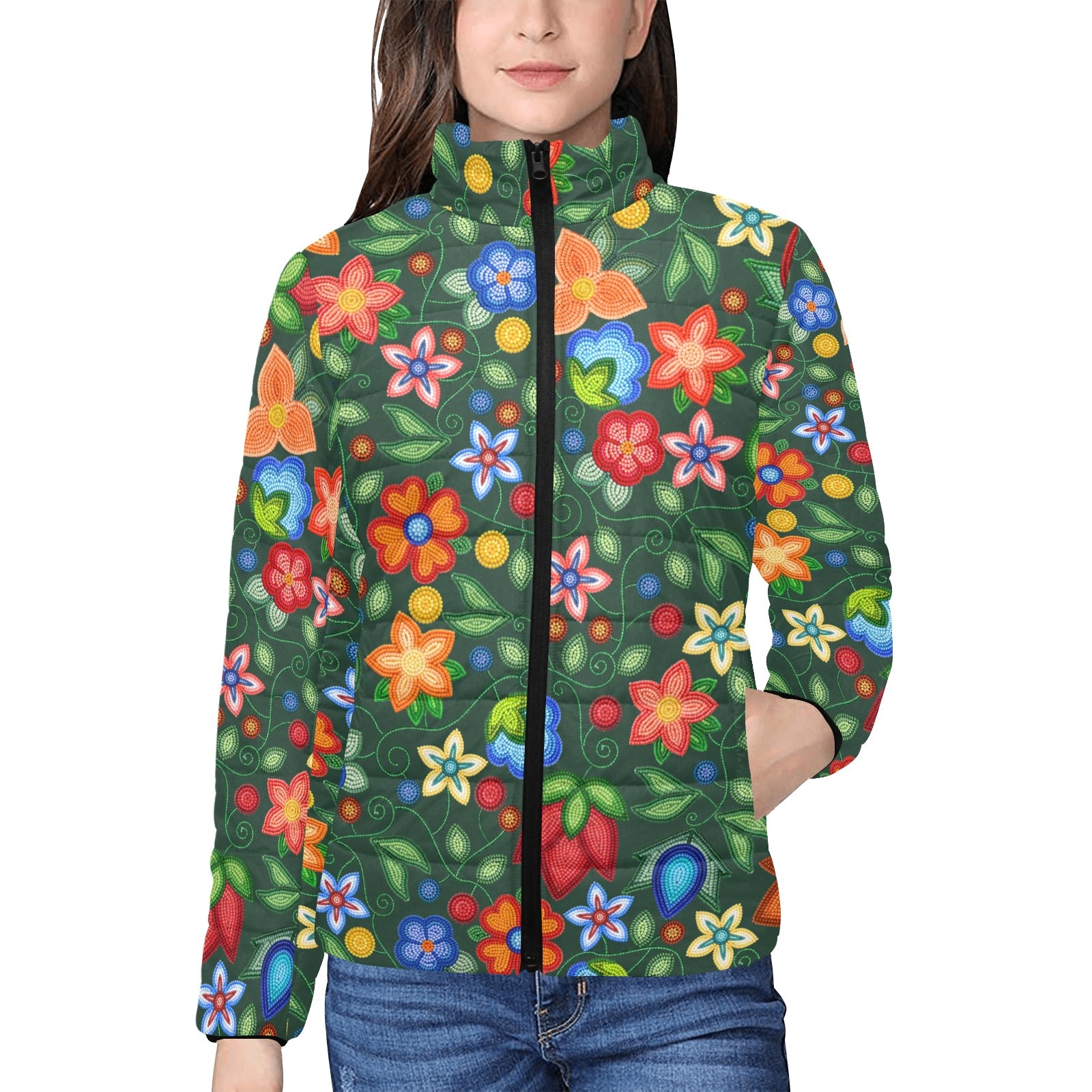 Morning Harmony Forest Women's Stand Collar Padded Jacket