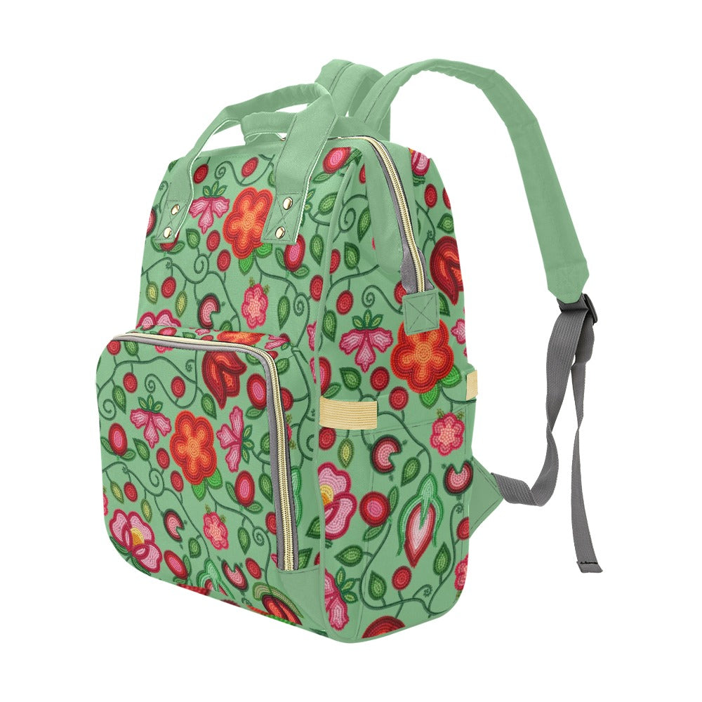Rose Reverie Green Multi-Function Diaper Backpack/Diaper Bag