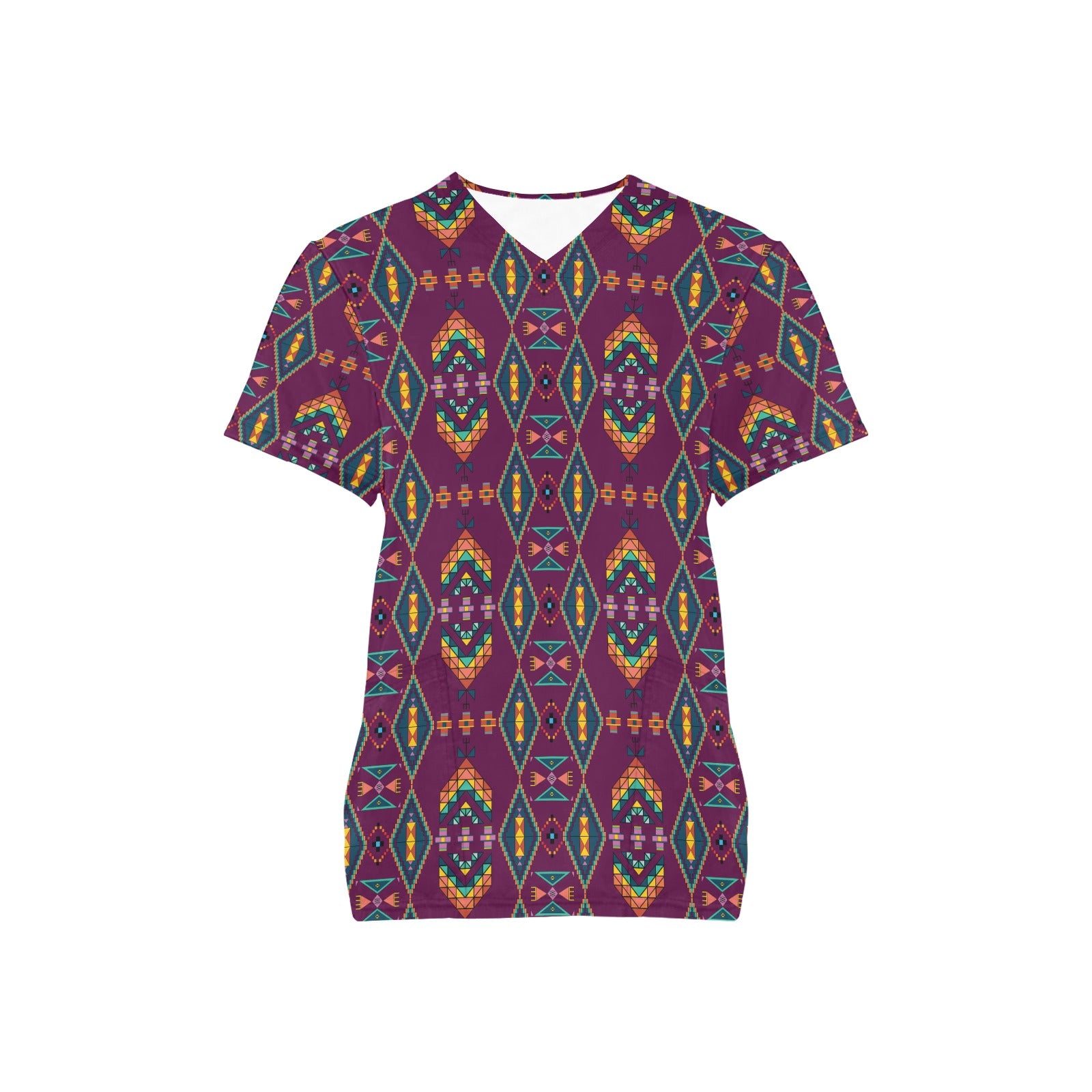 Travois Tipi Berry Scrub Top