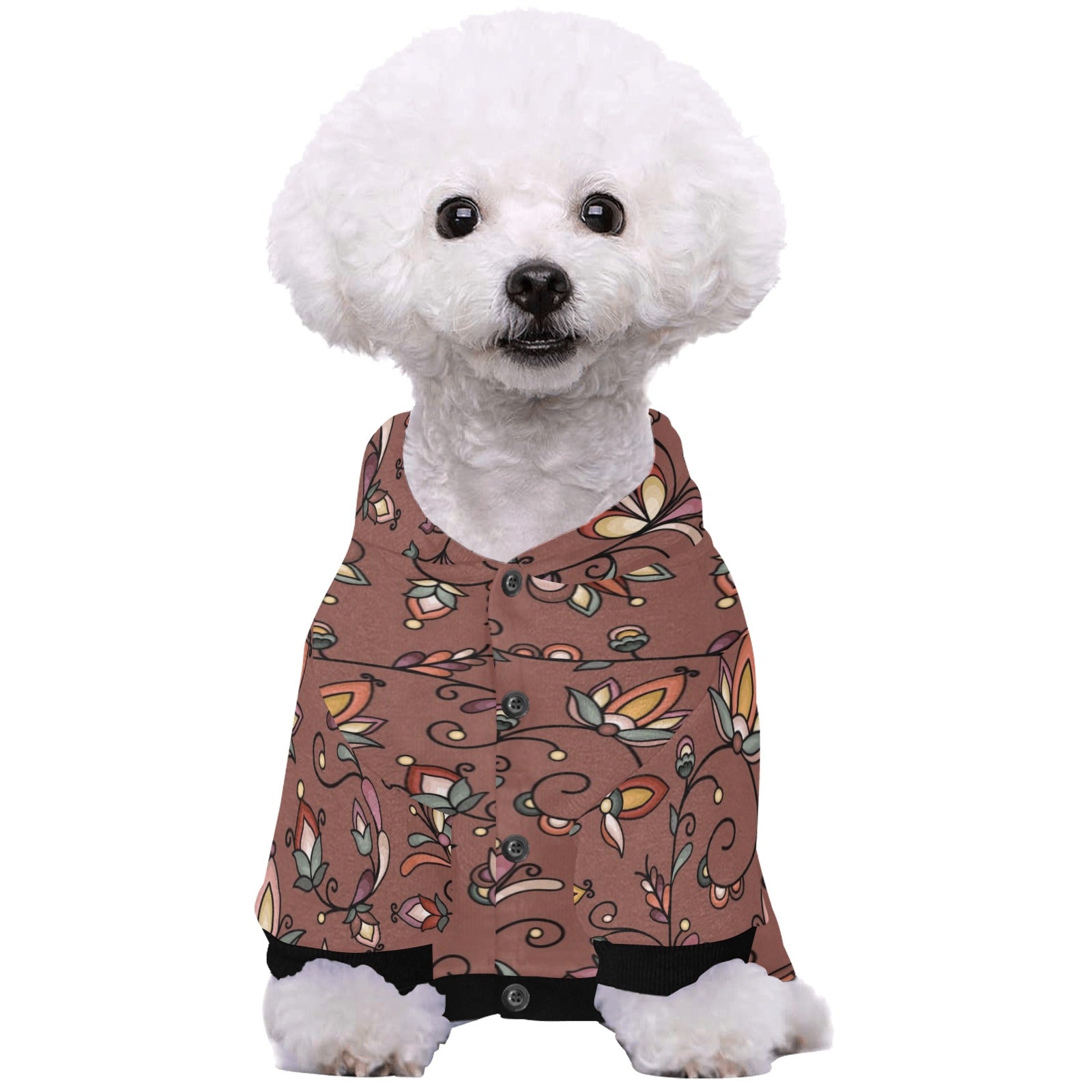 Burnt Sky Petals Brown Pet Dog Hoodie