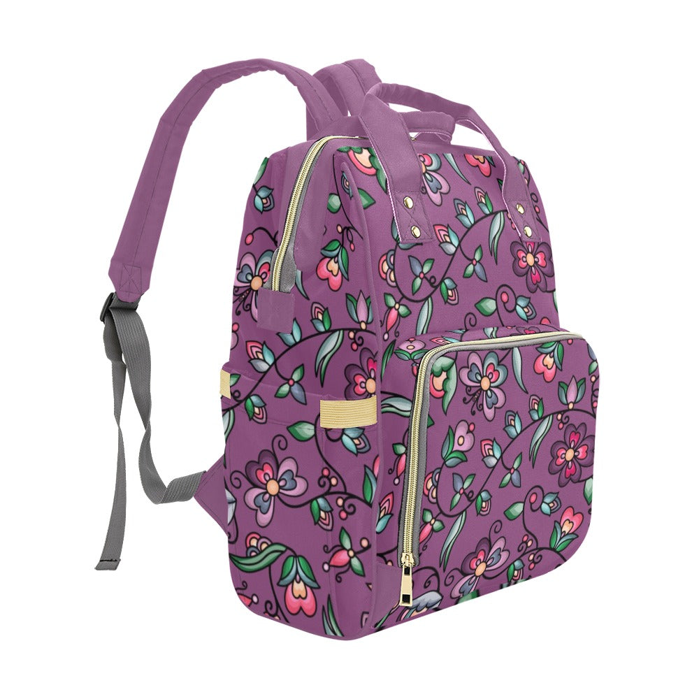 Amber Evening Garland Purple Multi-Function Diaper Backpack/Diaper Bag