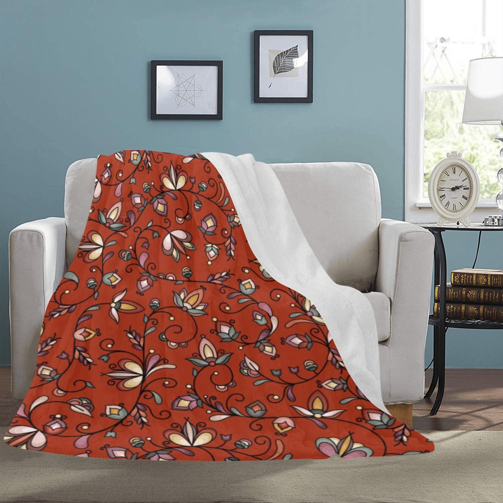 Burnt Sky Petals Red Ultra-Soft Micro Fleece Blanket 60"x80"