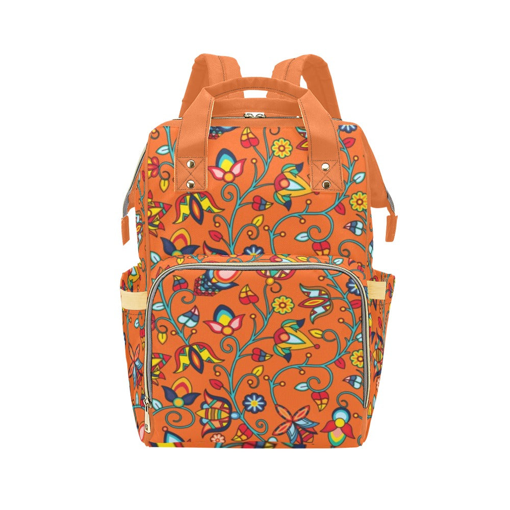 Thorny Path Orange Multi-Function Diaper Backpack/Diaper Bag