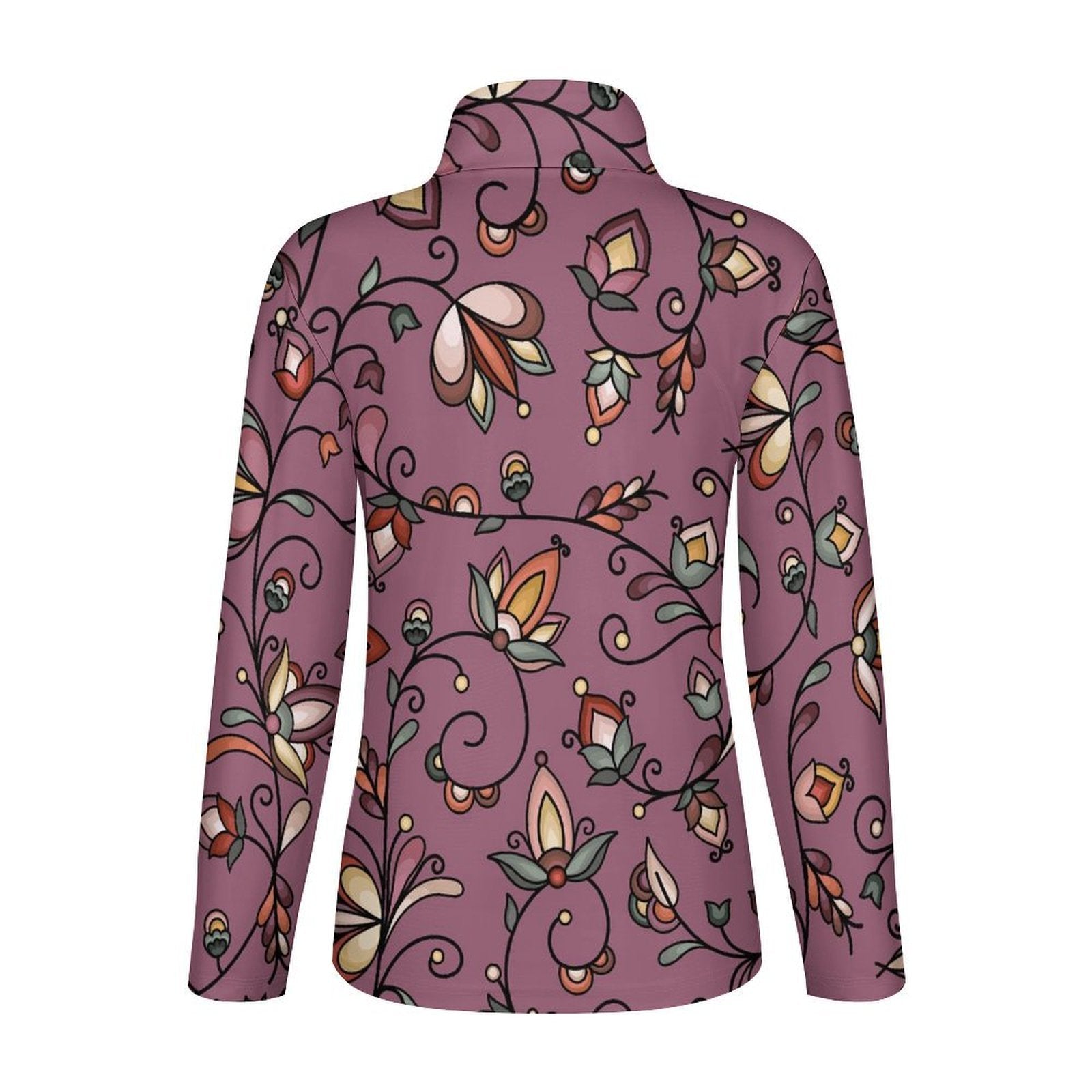 Burnt Sky Petals Magenta Long Sleeve Yoga Shirt
