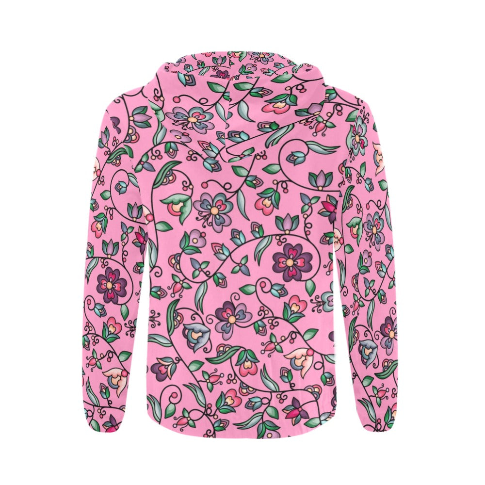 Amber Evening Garland Pink Men's Zipper Hoodie