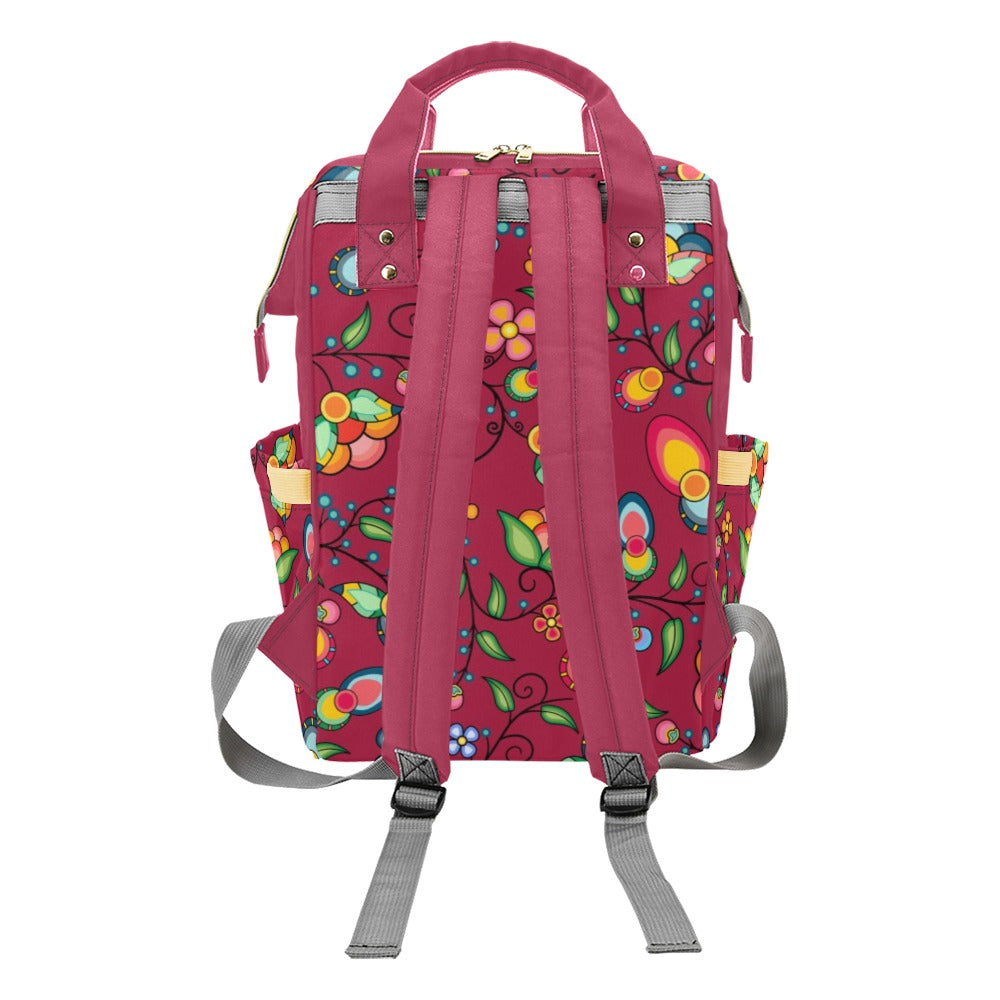 Floral Bounty Magenta Multi-Function Diaper Backpack/Diaper Bag
