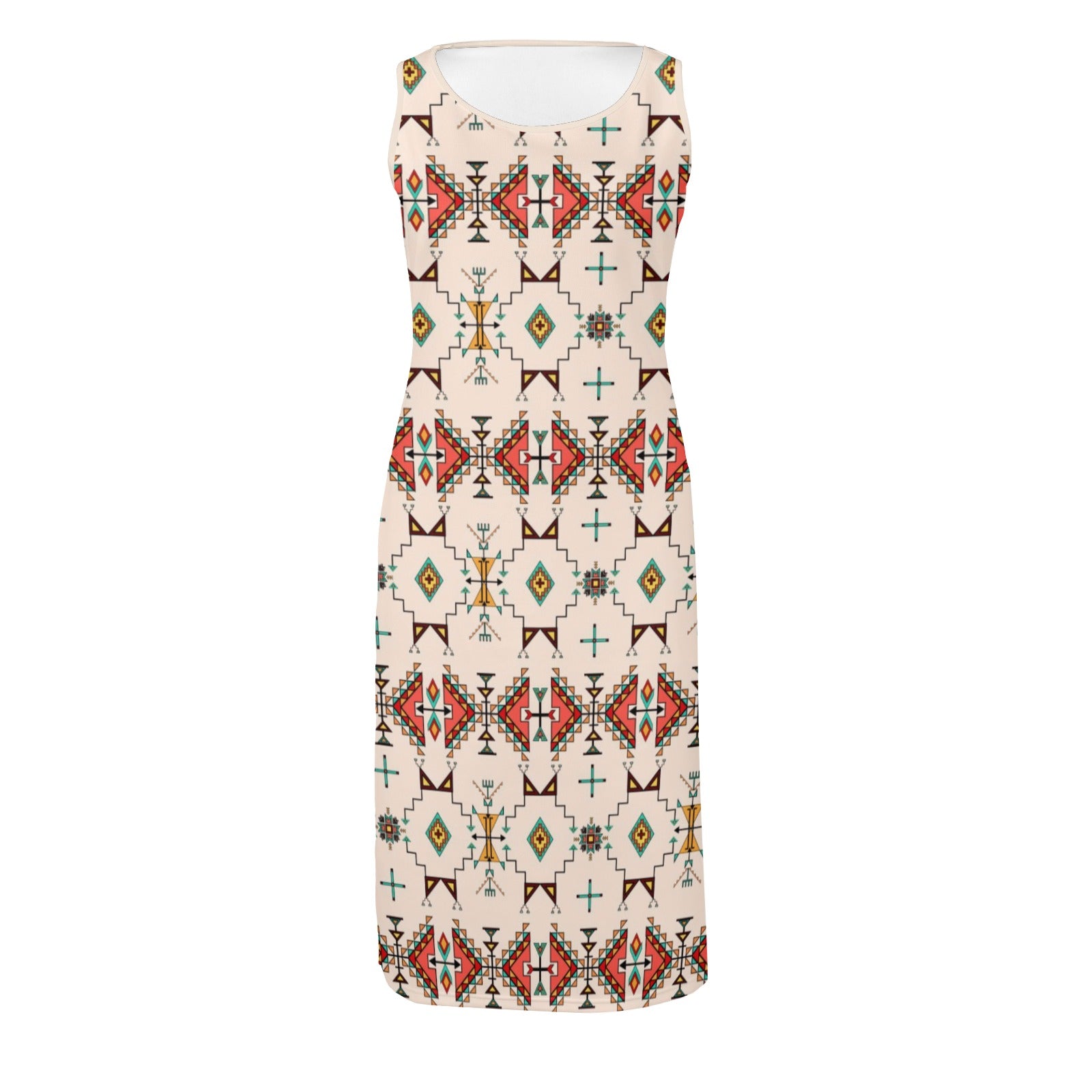 Thunder Flight Cream Phaedra Sleeveless Open Fork Long Dress