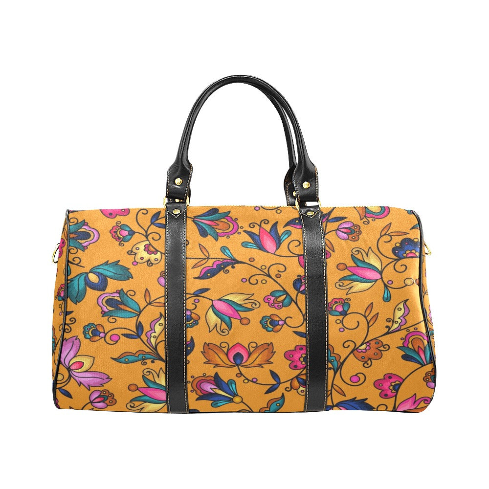 Copper Prairie Petals Orange Waterproof Travel Bag/Small