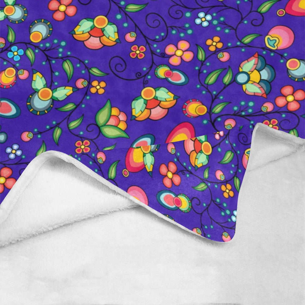 Floral Bounty Blue Ultra-Soft Micro Fleece Blanket 50"x60"