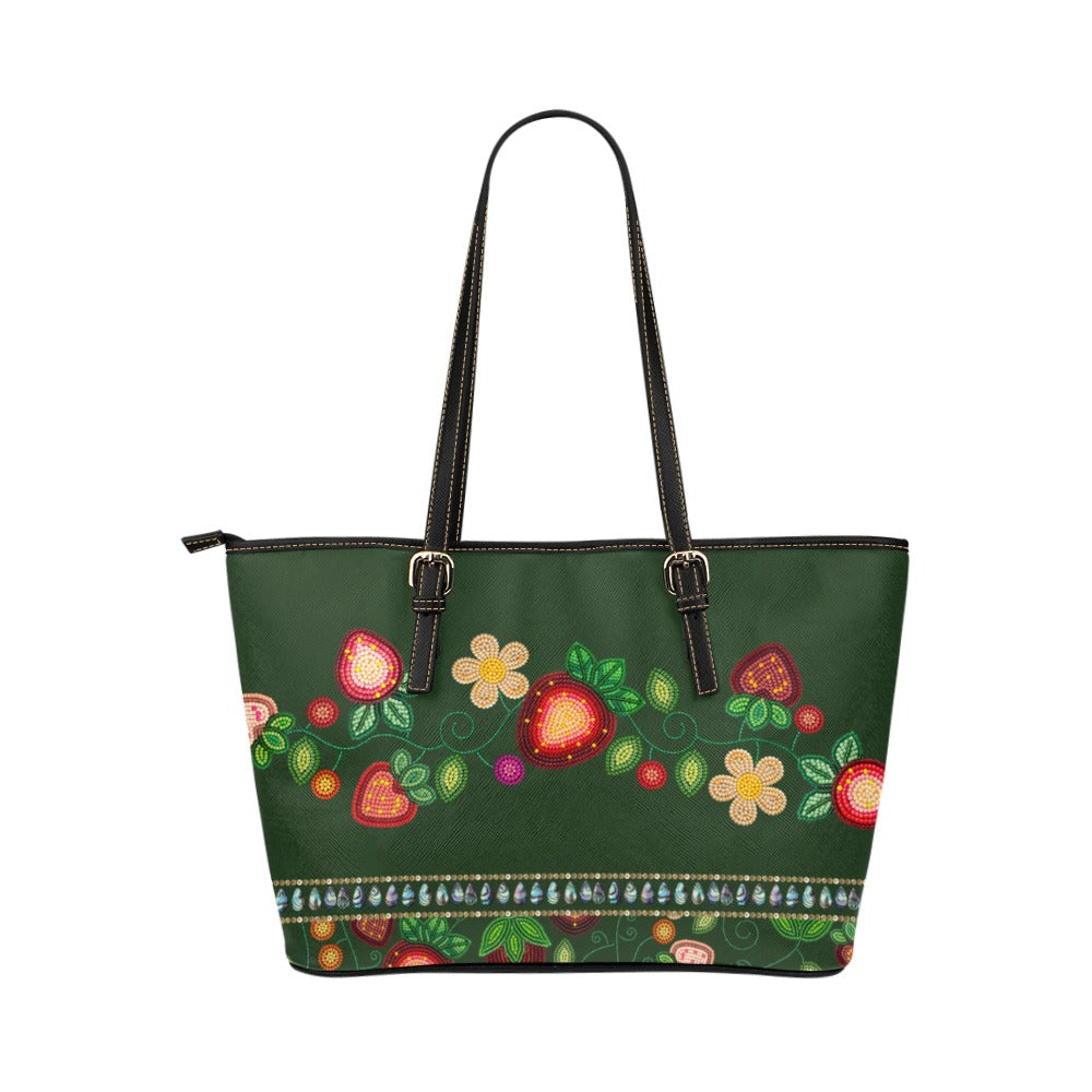 Berry Garden Hunter Leather Tote Bag/Large