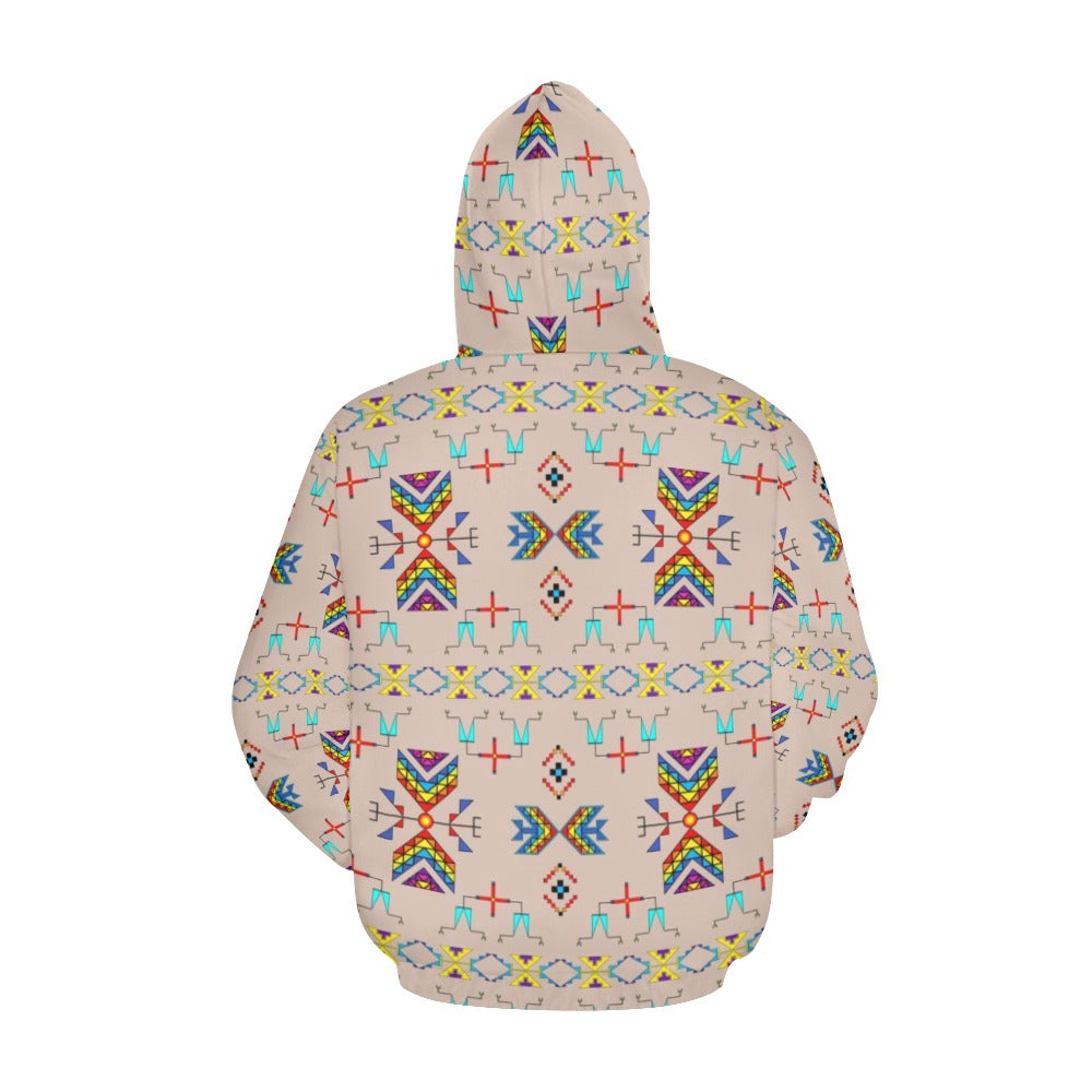 Rainy Chief Rainbow Taupe Hoodie for Women (USA Size)