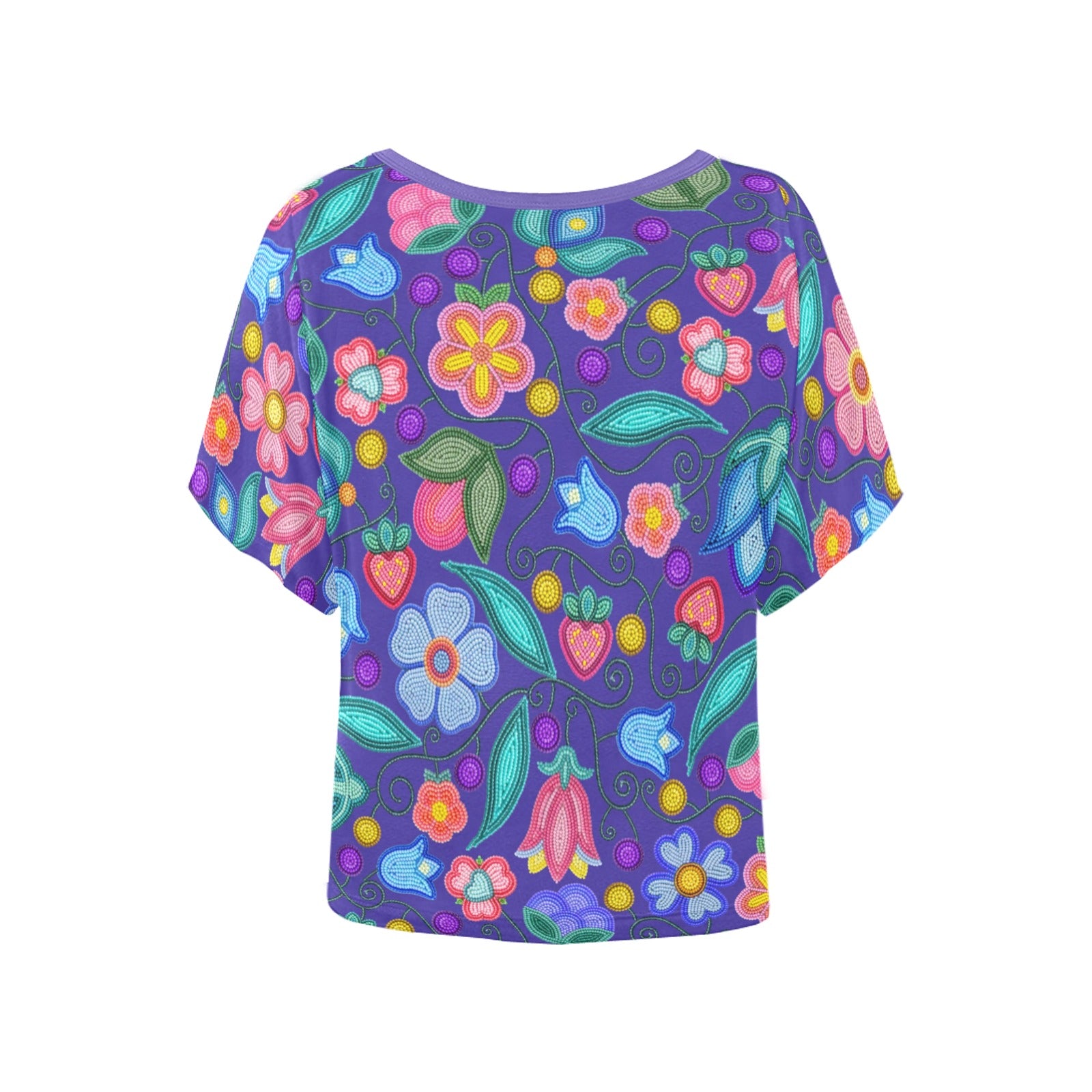 Sweet Offering Indigo Women's Batwing-Sleeved Blouse T-shirt