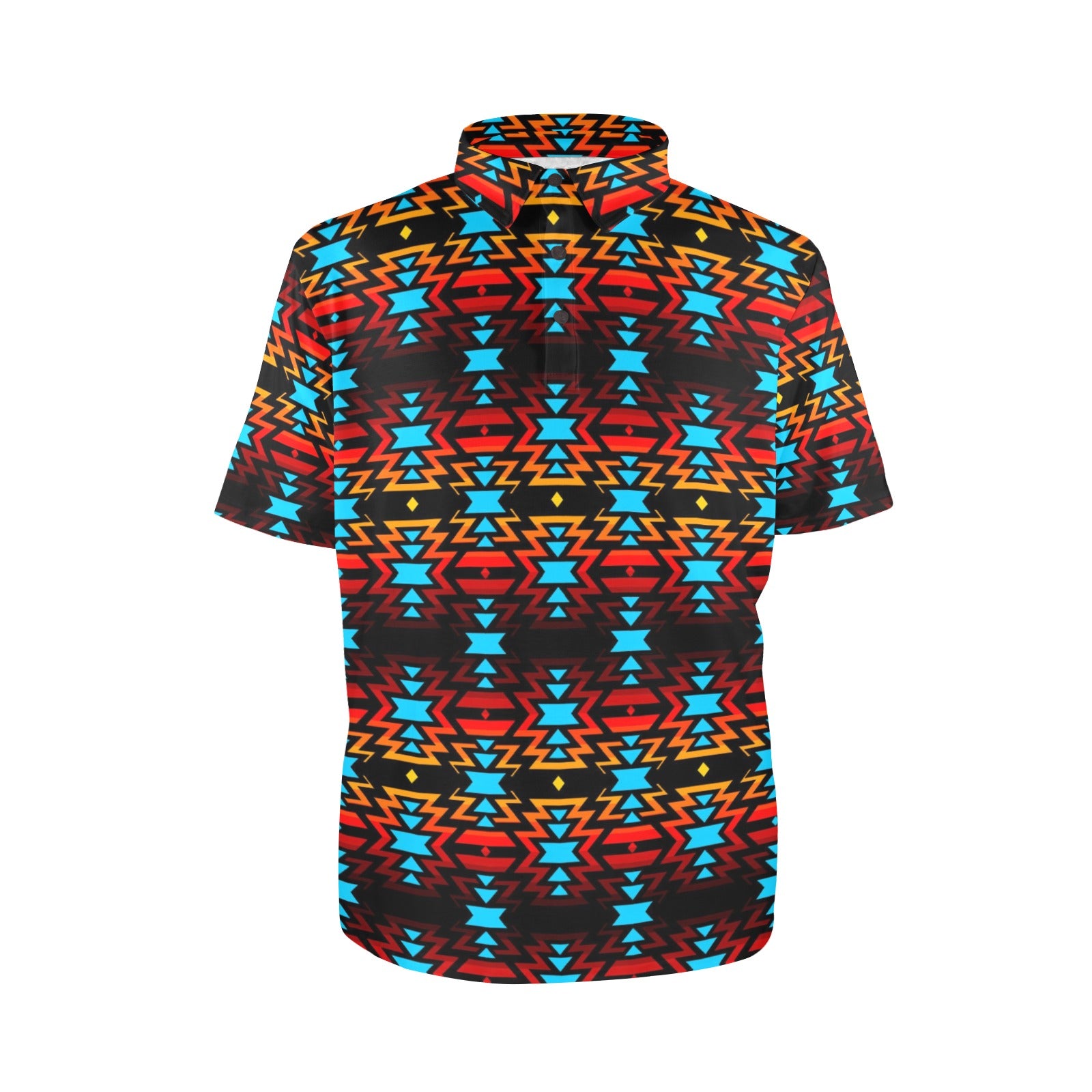 Black Fire and Sky Polo Shirt