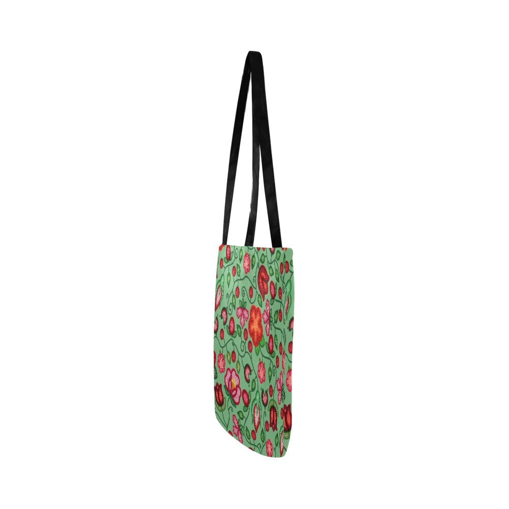 Rose Reverie Green Reusable Shopping Bag (Two sides)