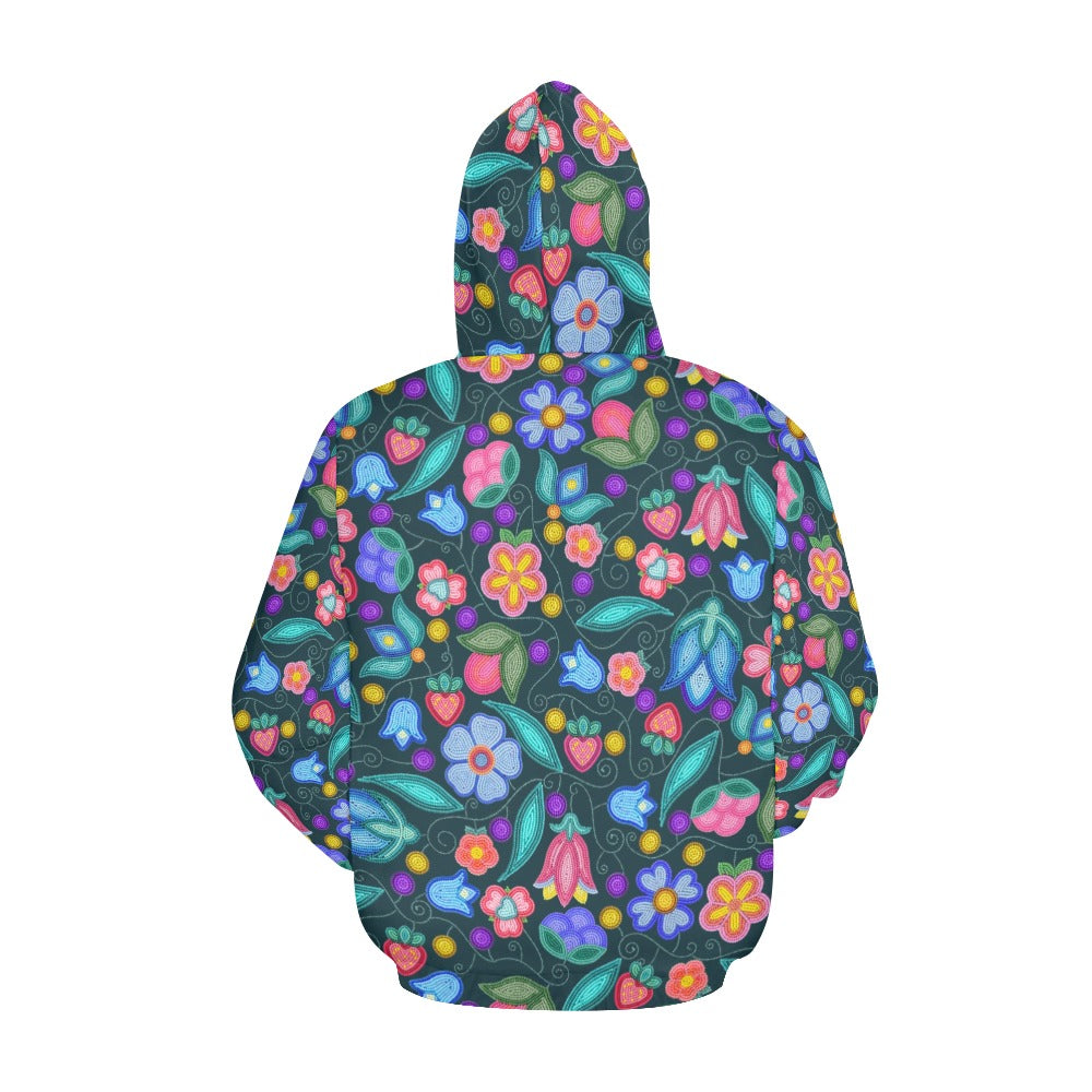 Sweet Offering Dark Teal All Over Print Hoodie for Women (USA Size)
