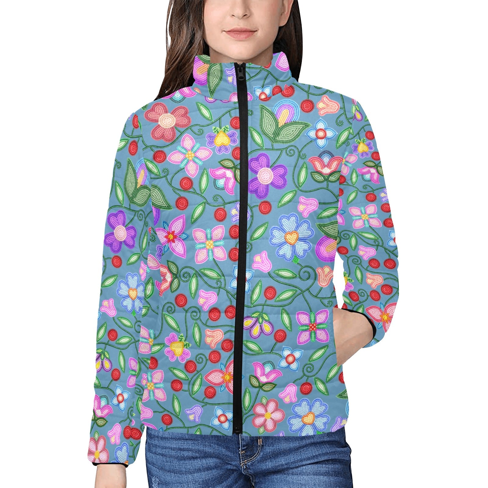 Petal Harmony River Women's Stand Collar Padded Jacket